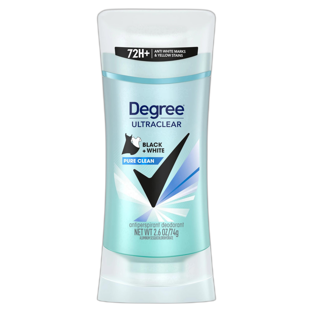 Degree UltraClear Black+White Pure Clean Antiperspirant Deodorant Stick, 2.6 oz (Pack of 12)