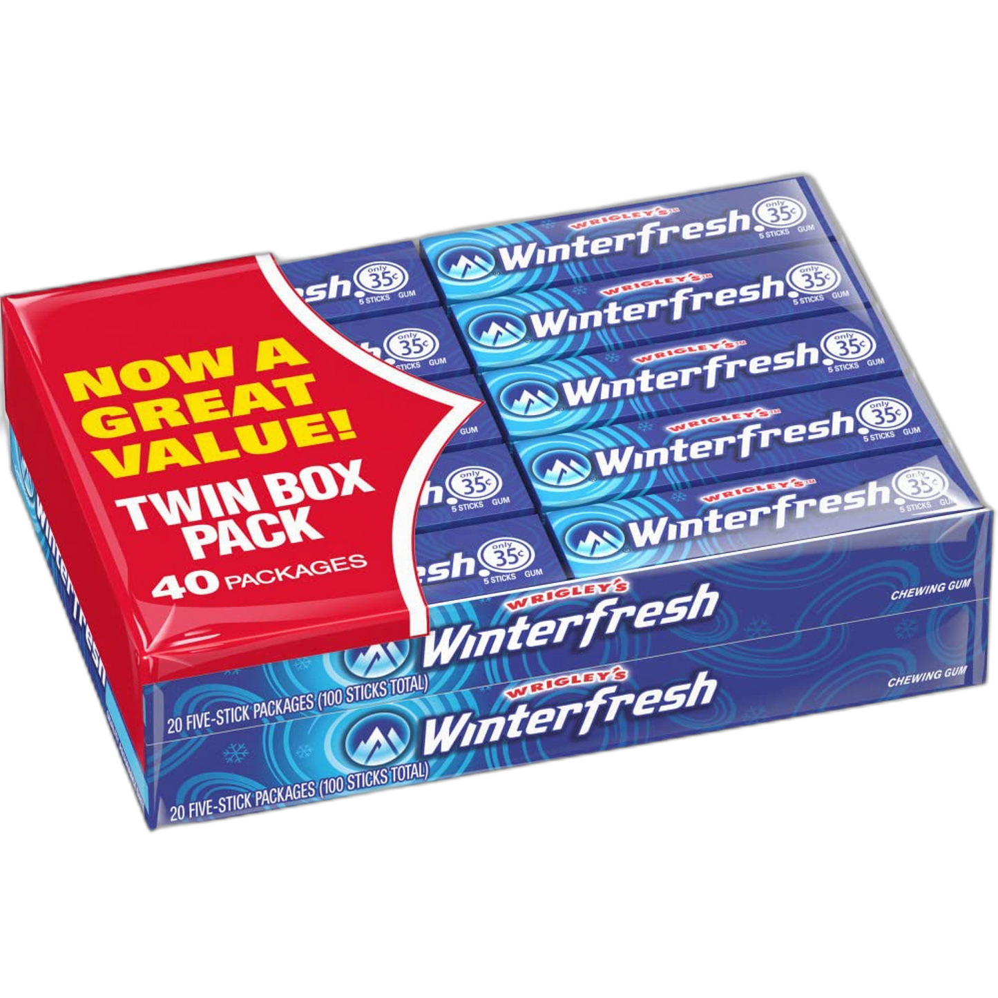 WRIGLEY'S WINTERFRESH Chewing Gum Bulk Pack, 5 Stick (Pack of 40)