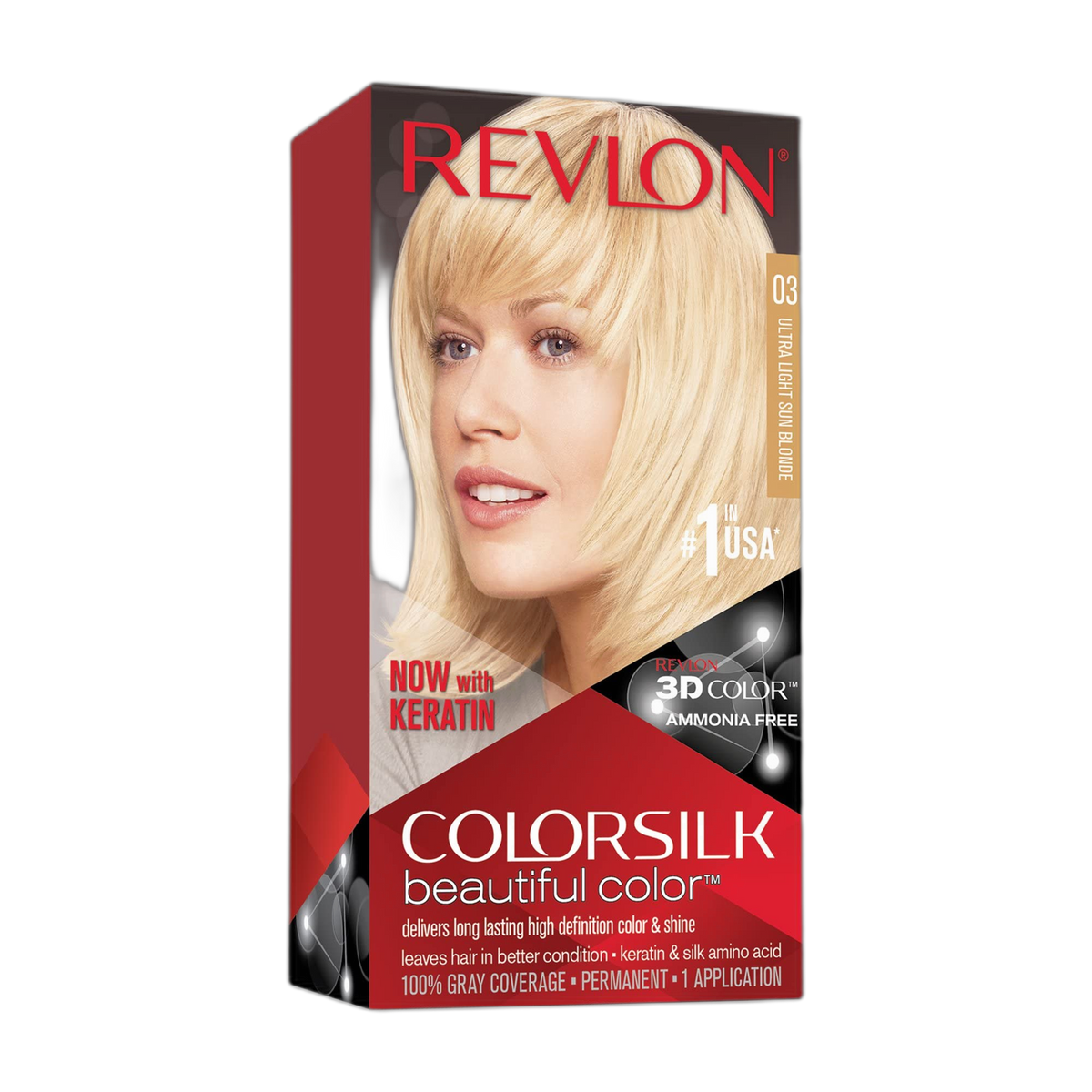 Revlon ColorSilk Hair Color, 03 Ultra Light Sun Blonde 1 ea (Pack of 2)