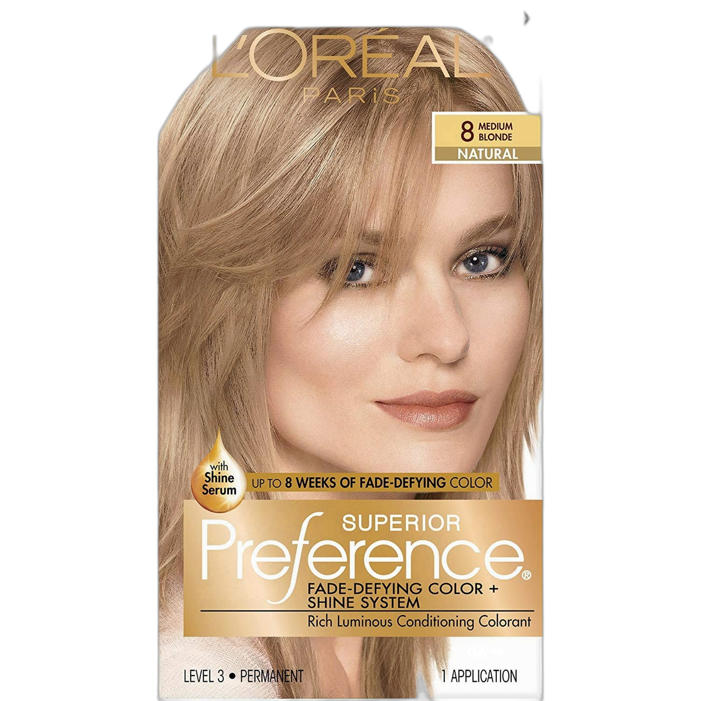 L'Oreal Superior Preference Hair Color 8 Medium Blonde (Pack of 3)
