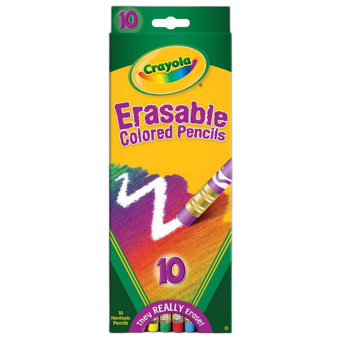 Crayola 071662044107 68-4410 Erasable Colored Pencils 10 Count