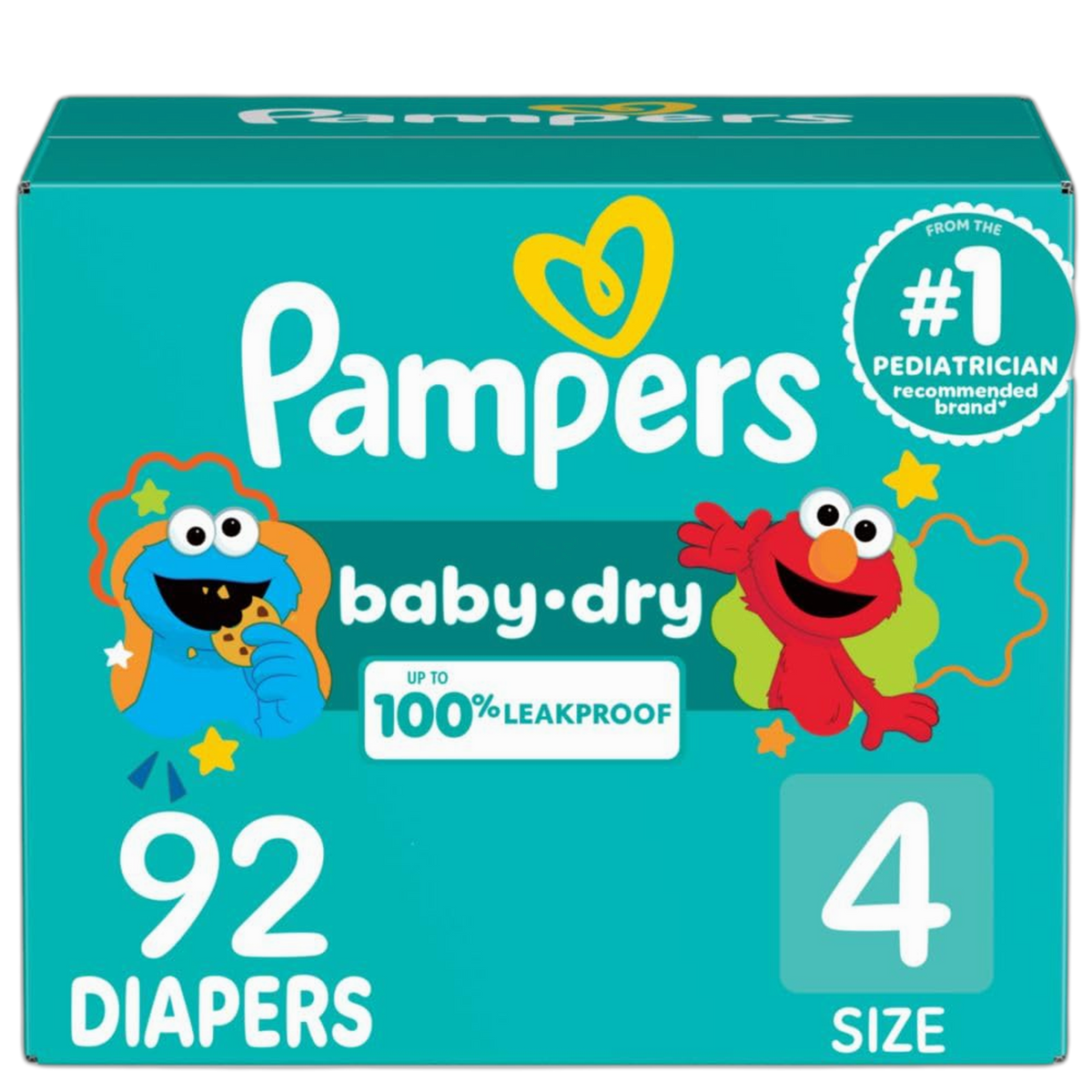 Pampers Diapers - Baby Dry - Size 4, 92 Count, Absorbent Disposable Infant Diaper (Packaging May Vary)