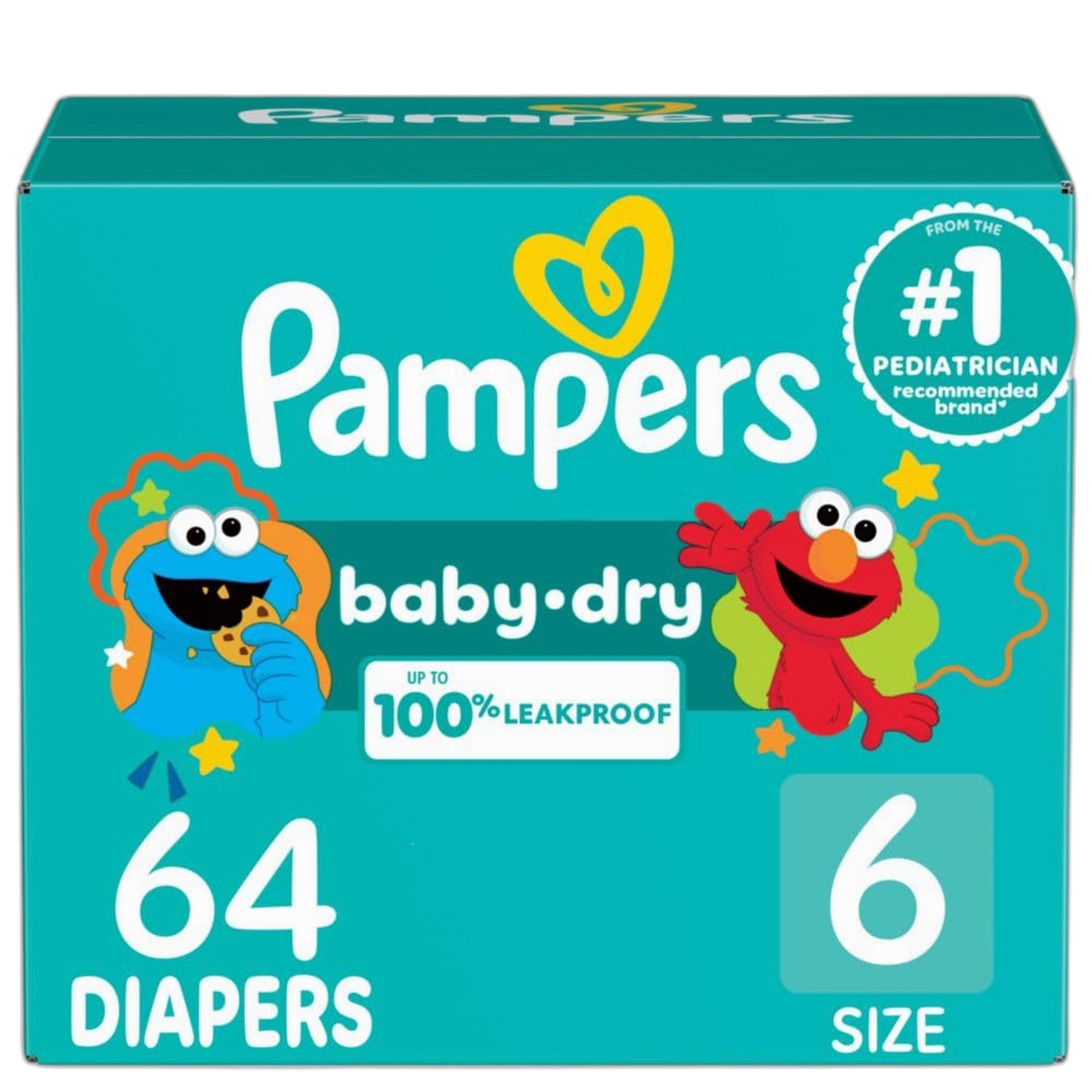 Pampers Diapers - Baby Dry - Size 6, 64 Count, Absorbent Disposable Infant Diaper (Packaging May Vary)