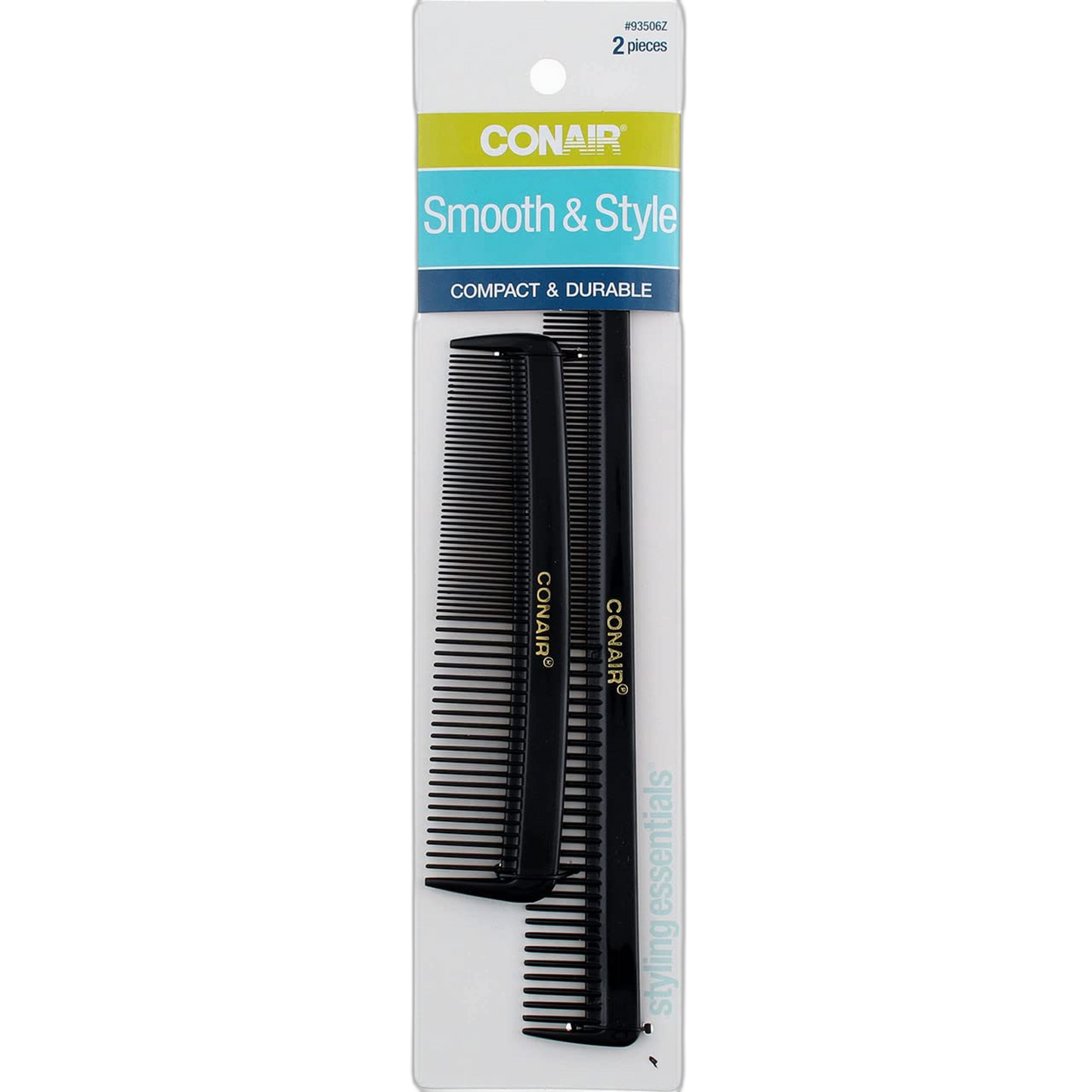 Conair Hard Rubber Pocket and Barber Comb 2 ea ( 6 pack)