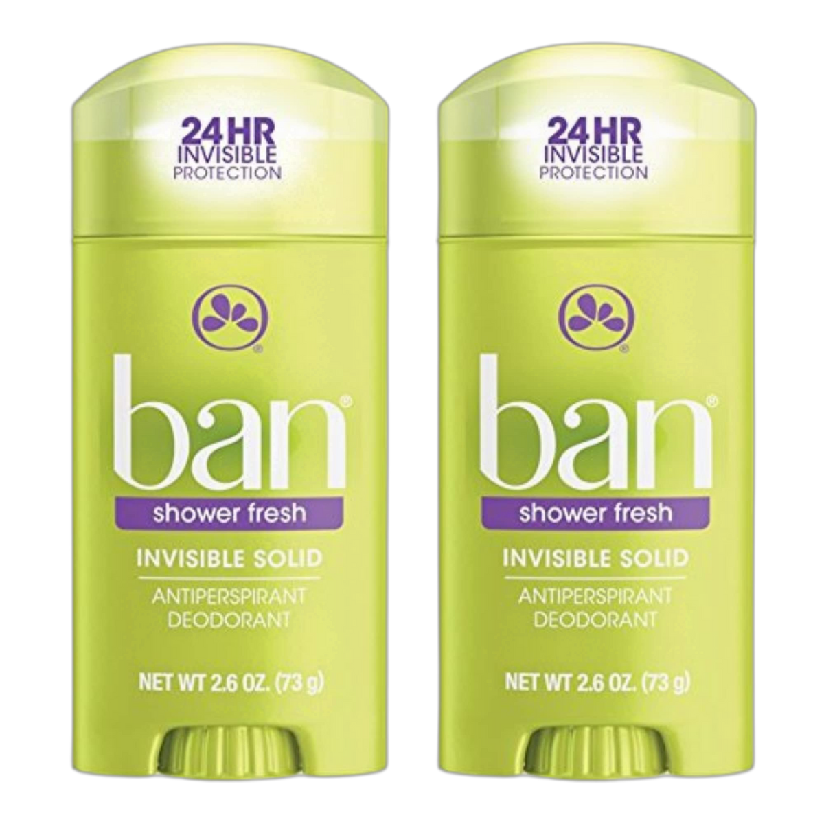 Ban Deodorant 2.6 Ounce Invisible Solid Shower Fresh (76ml) (2 Pack)