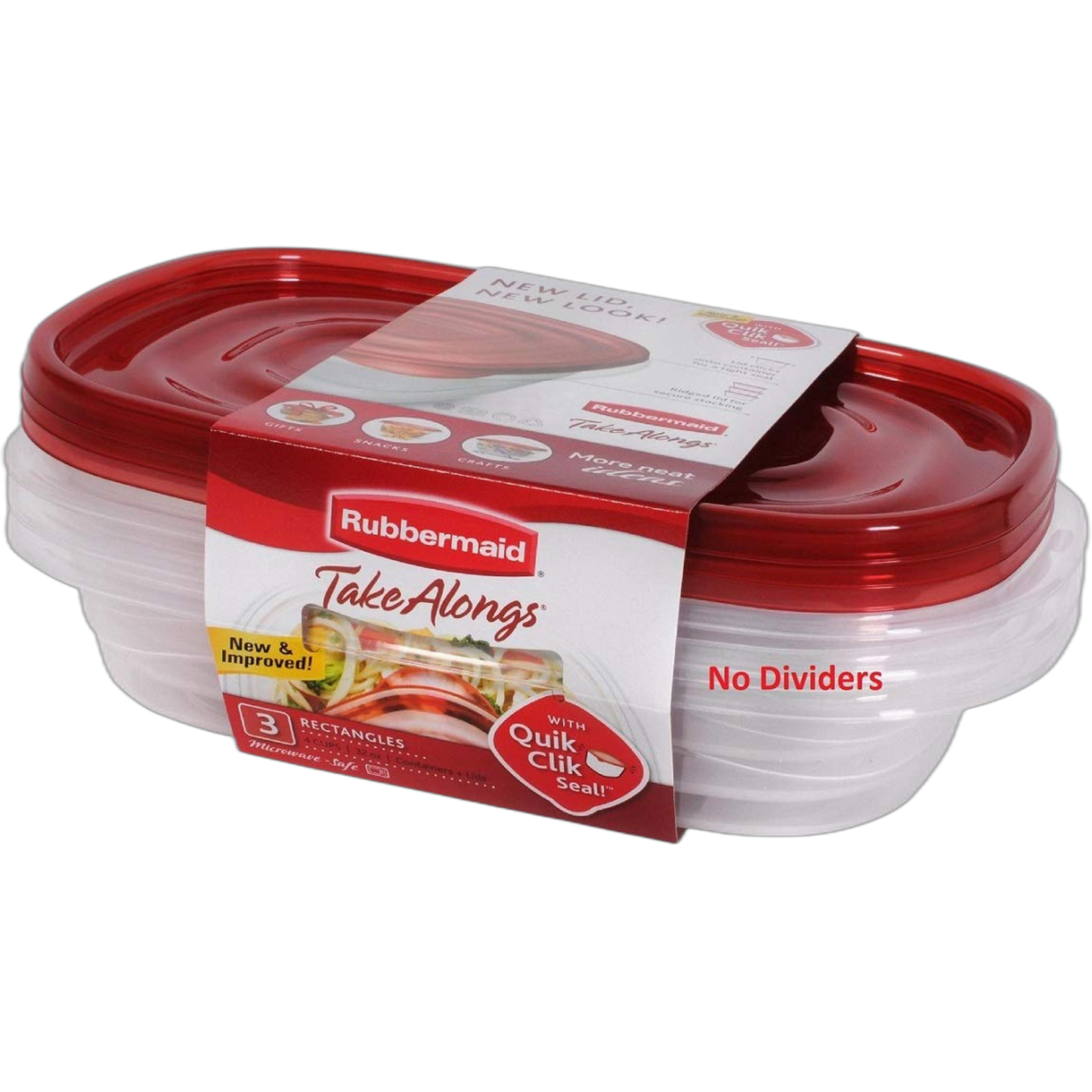 Rubbermaid Take Alongs Rectangle Containers with Lids - 3 CT