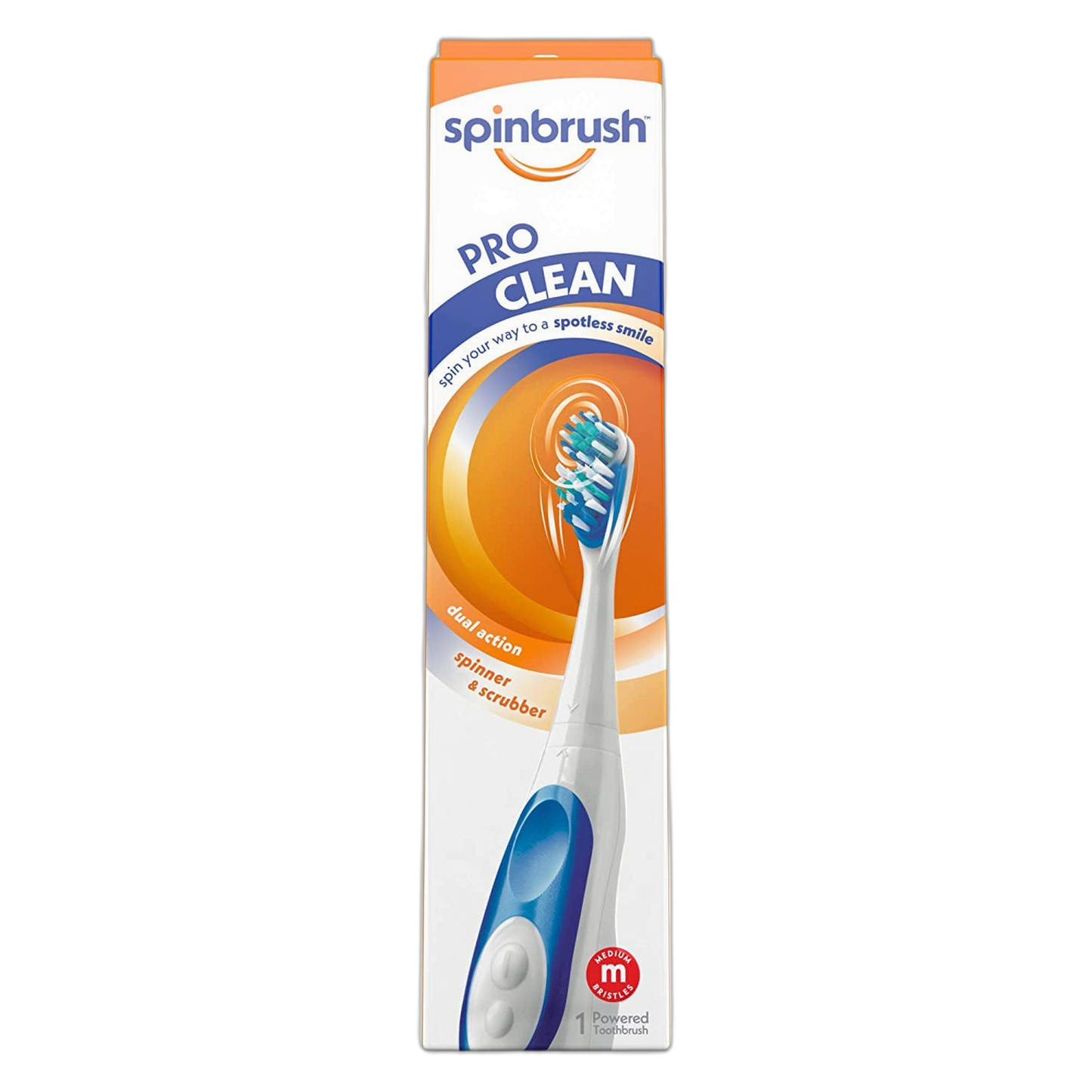 ARM & HAMMER Spinbrush Pro Series Daily Clean Powered Toothbrush Medium - Color Vary (Pack of 2)