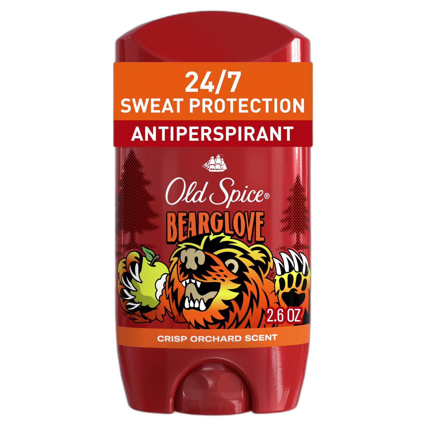 Old Spice Aluminum Free Deodorant for Men, 24/7 Odor Protection, 24/7 Freshness & Lasting Scent, Goes on Clear, Bearglove with Crisp Orchard Scent, 2.6 oz