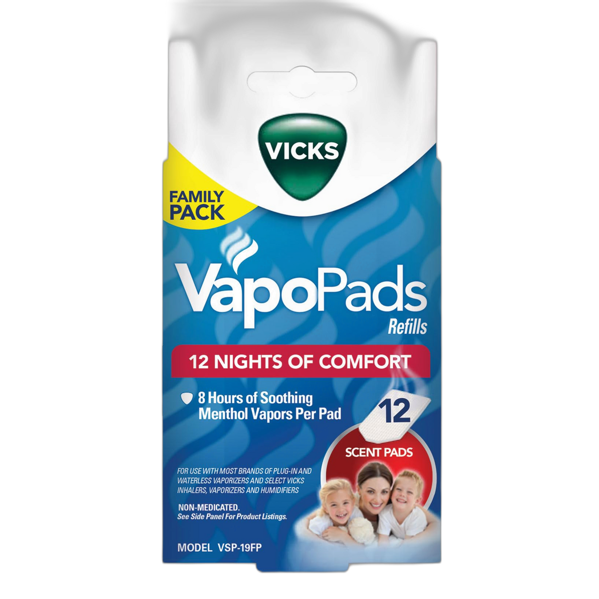 Vicks Vapo Pad Family Pack, 12 Count