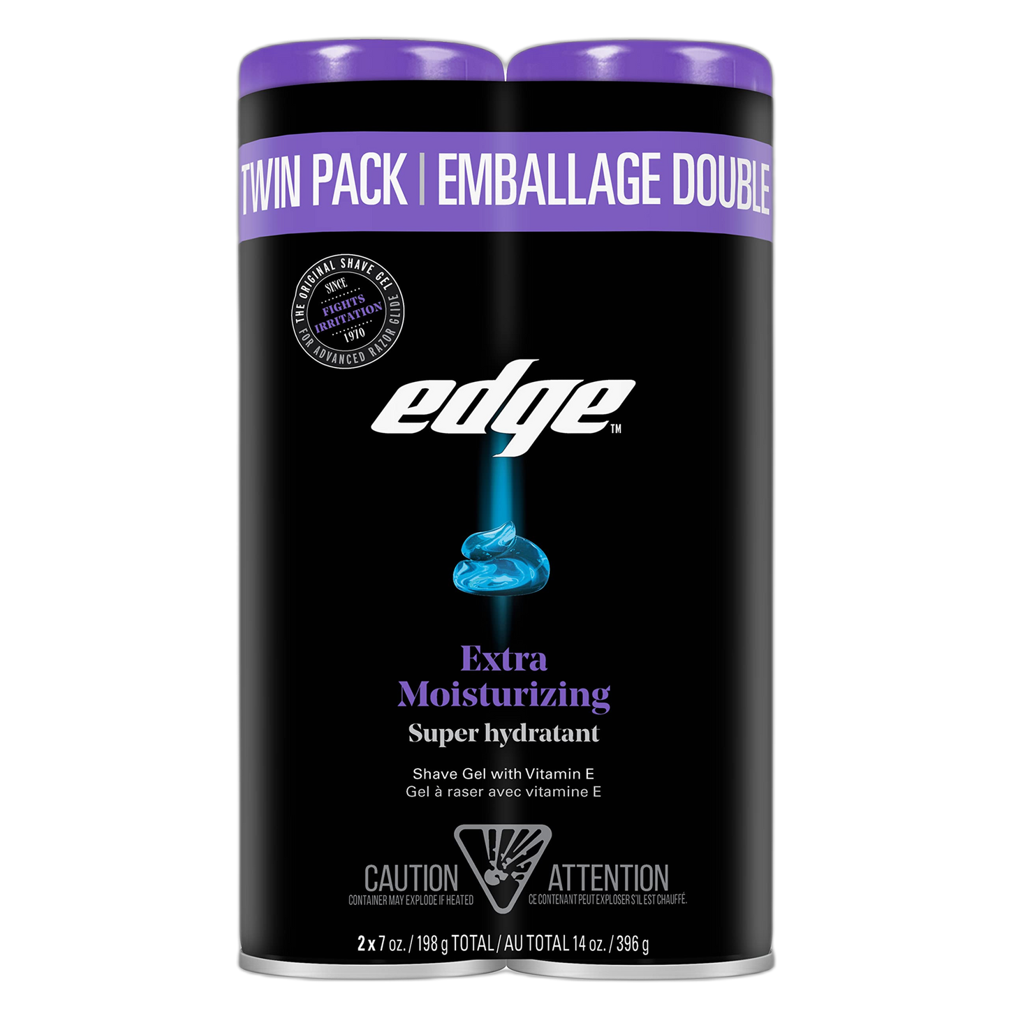 Edge Extra Moisturizing Shaving Gel Twin Pack, 2 x 198g