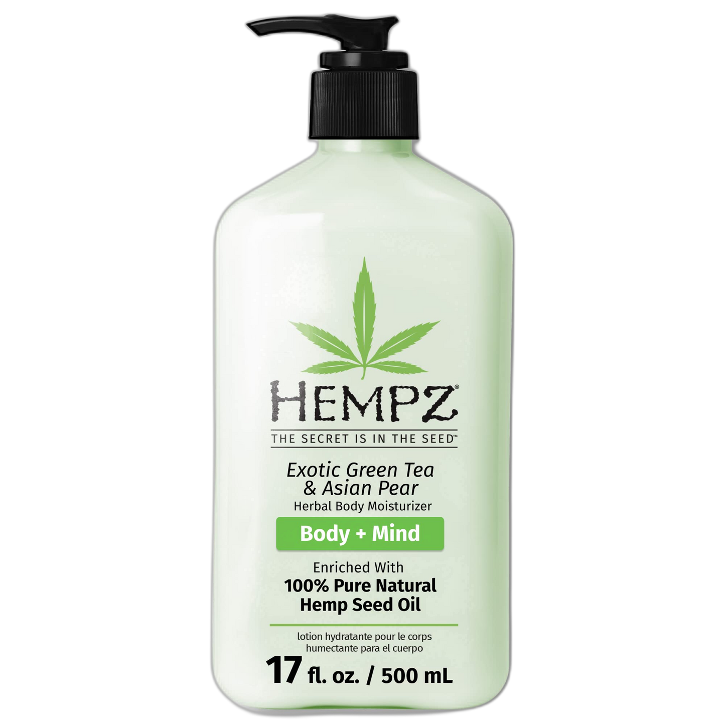 HEMPZ Body Lotion - Green Tea & Asian Pear Daily Moisturizing Cream, Shea Butter Body Moisturizer - Skin Care Products, Hemp Seed Oil - Large
