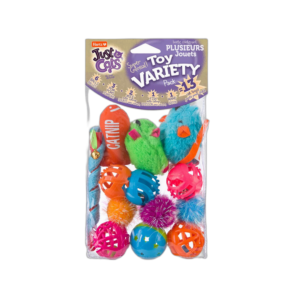 HARTZ Just For Cats Toy Variety Pack - 13 Piece, All Breed Sizes