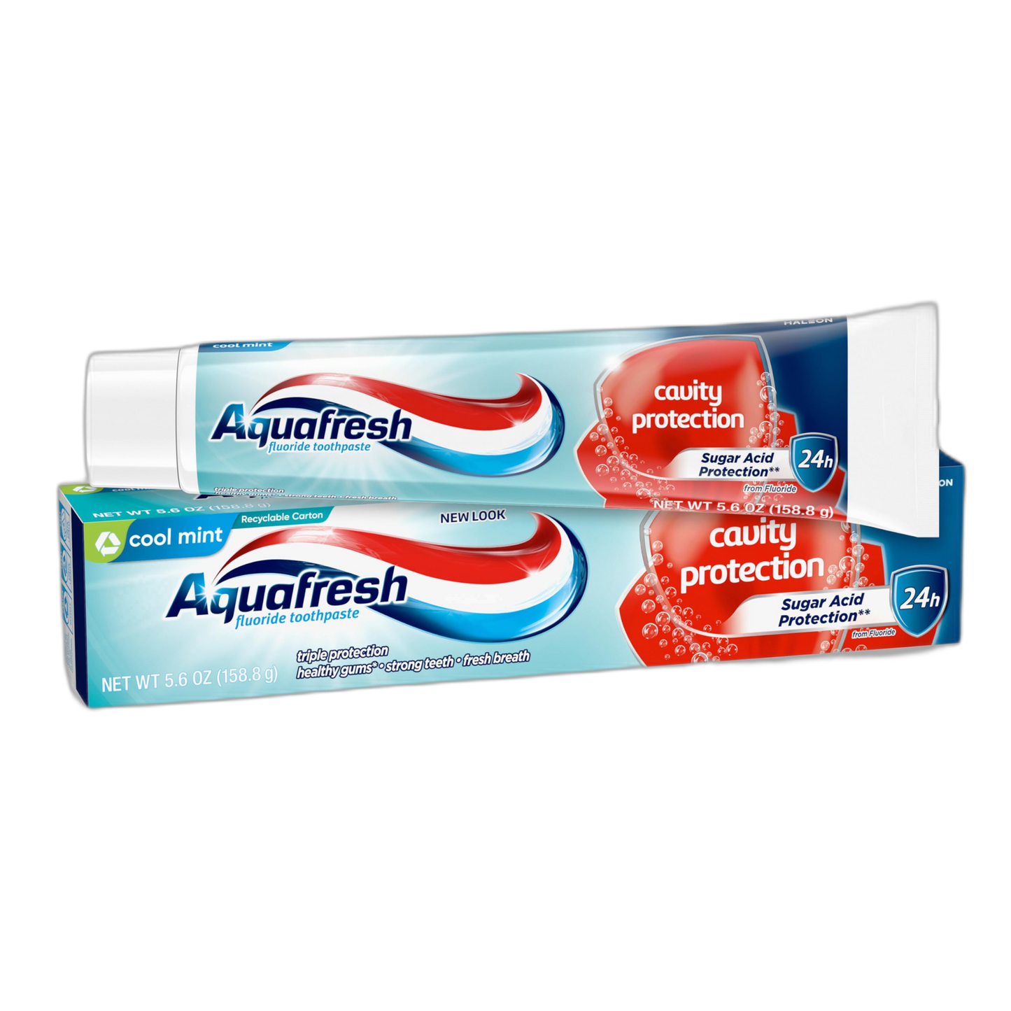 Aquafresh Cavity Protection Fluoride Toothpaste for Healthy Gums, Strong Teeth, and Fresh Breath, Cool Mint, 5.6 oz