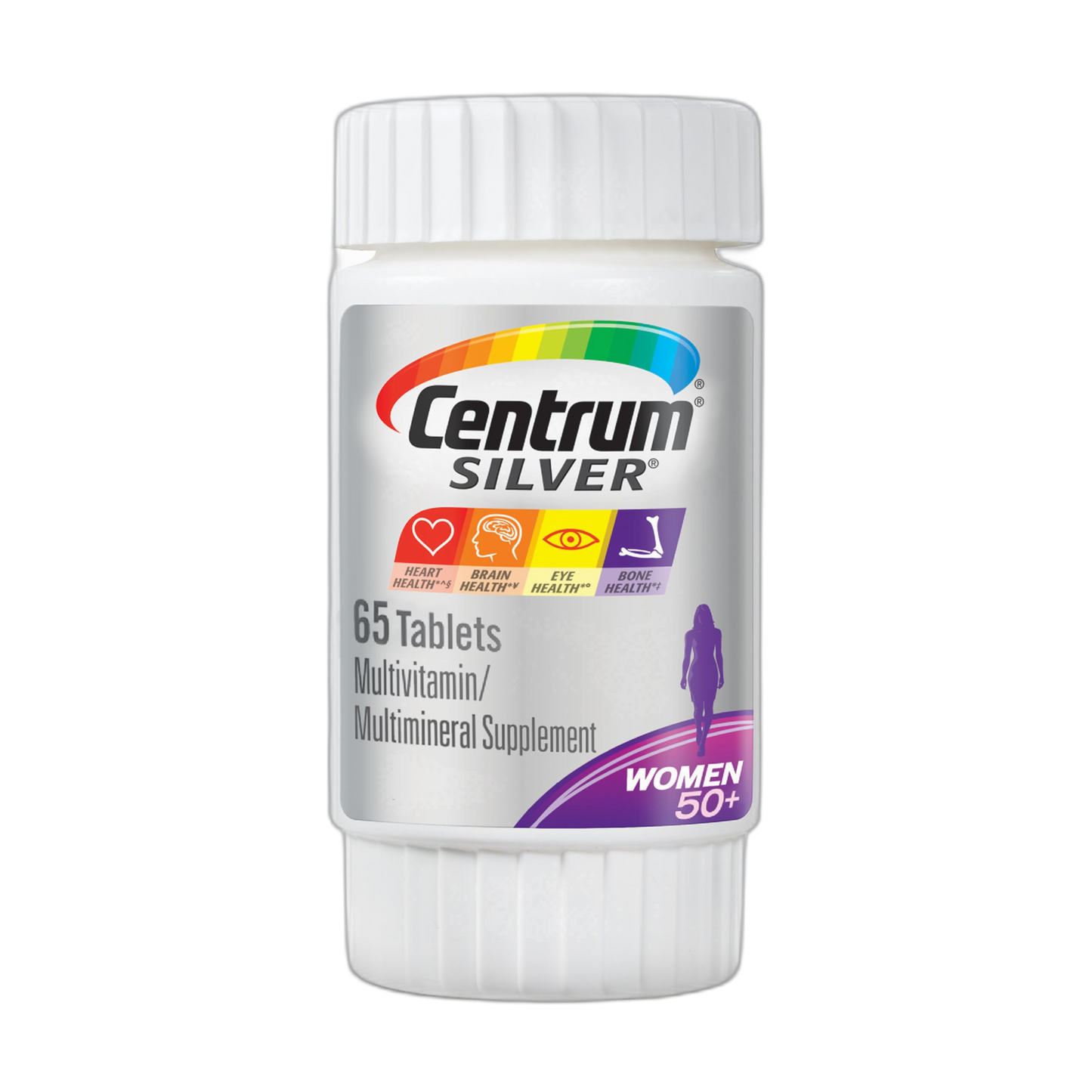 Centrum Silver Women's Multivitamin for Women 50 Plus, Multivitamin/Multimineral Supplement with Vitamin D3, B Vitamins, Calcium and Antioxidants, Gluten Free, Non-GMO Ingredients - 65 Count