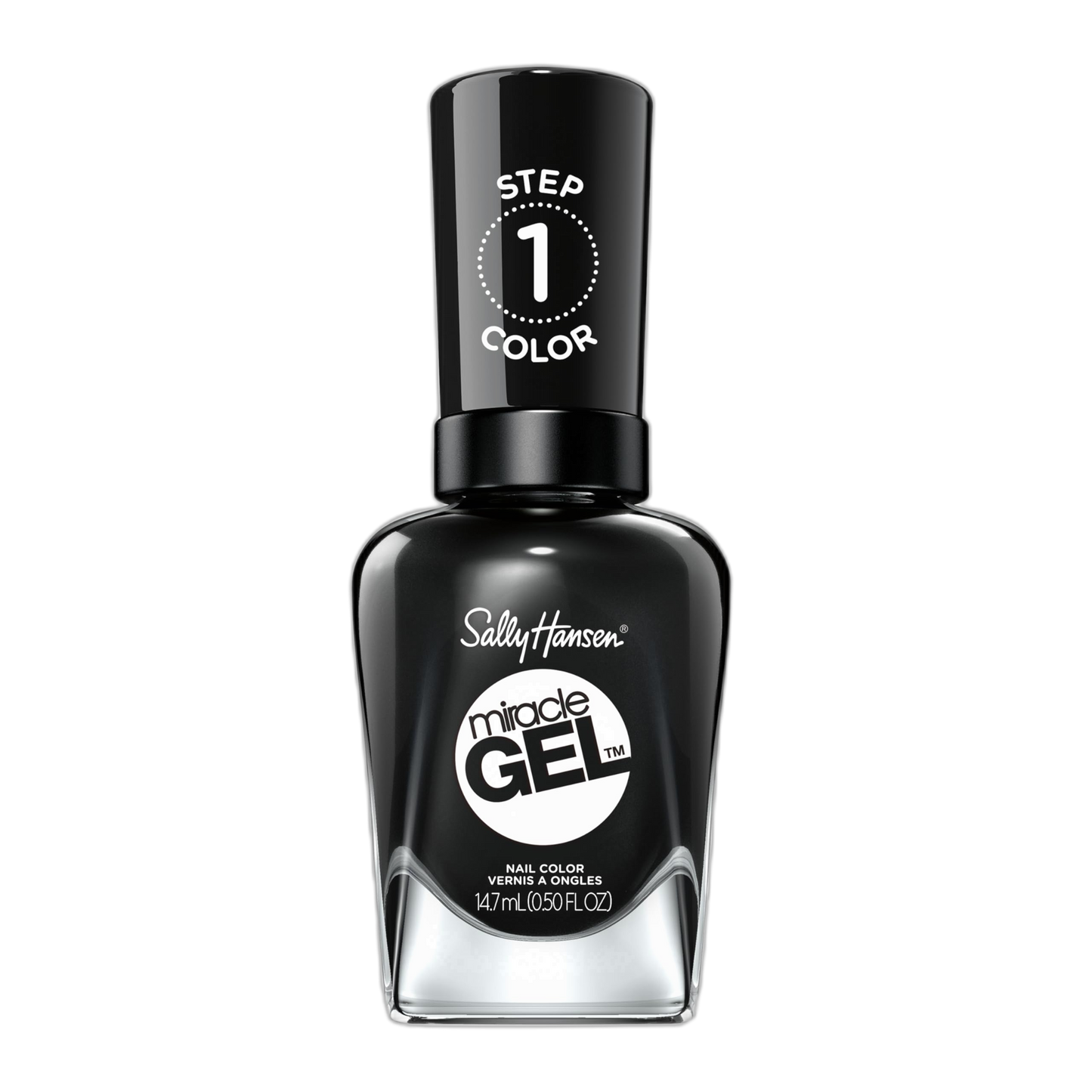 Sally Hansen Miracle Gel, Onyx-pected, Long Lasting, Gel-Like Formula, No UV Lamp Needed, Opaque, Shiny Black Nail Polish