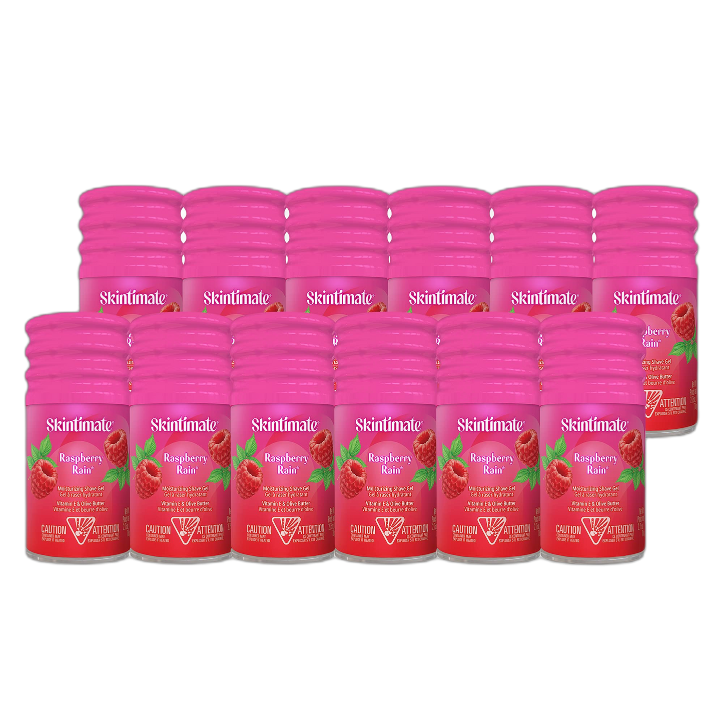 Skintimate Signature Scents Moisturizing Shave Gel for Women Raspberry Rain with Vitamin E and Olive Butter - 2.75 Ounce (Pack of 12)