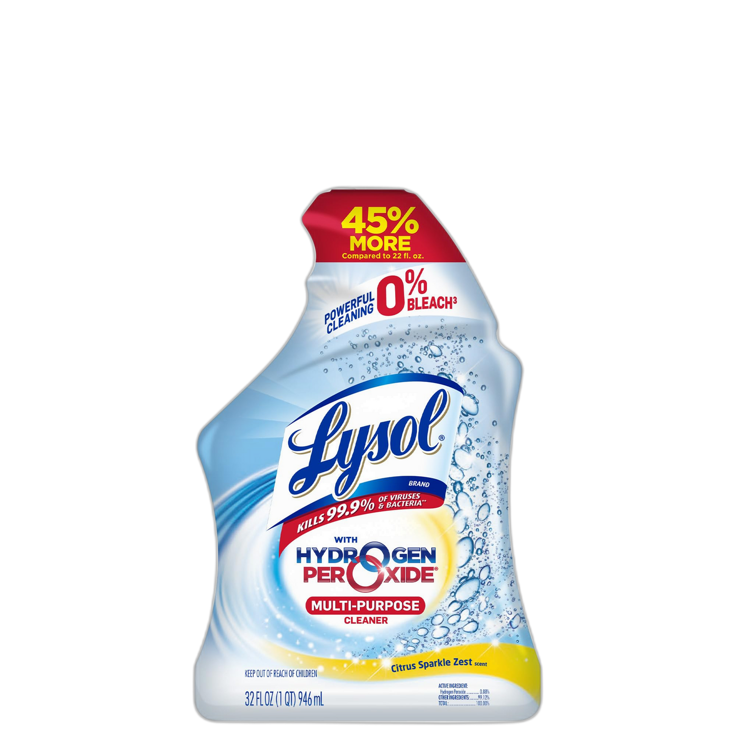 Lysol Cleaner Hydrogen Peroxide Multi-Purpose Cleaner Spray, Citrus, 32 Fluid Ounce