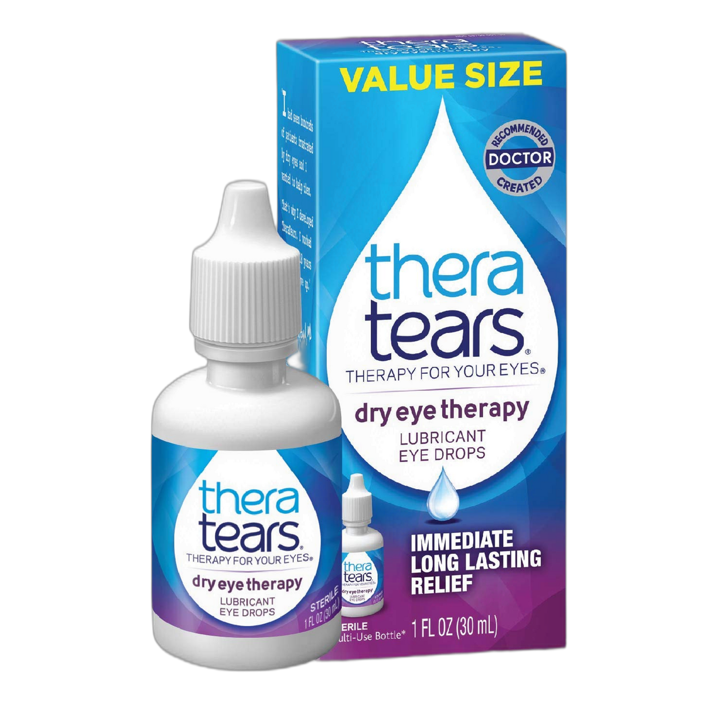 TheraTears Eye Drops for Dry Eyes, Dry Eye Therapy Lubricant Eyedrops, Provides Long Lasting Relief, 30 mL, 1 Fl oz Value Size