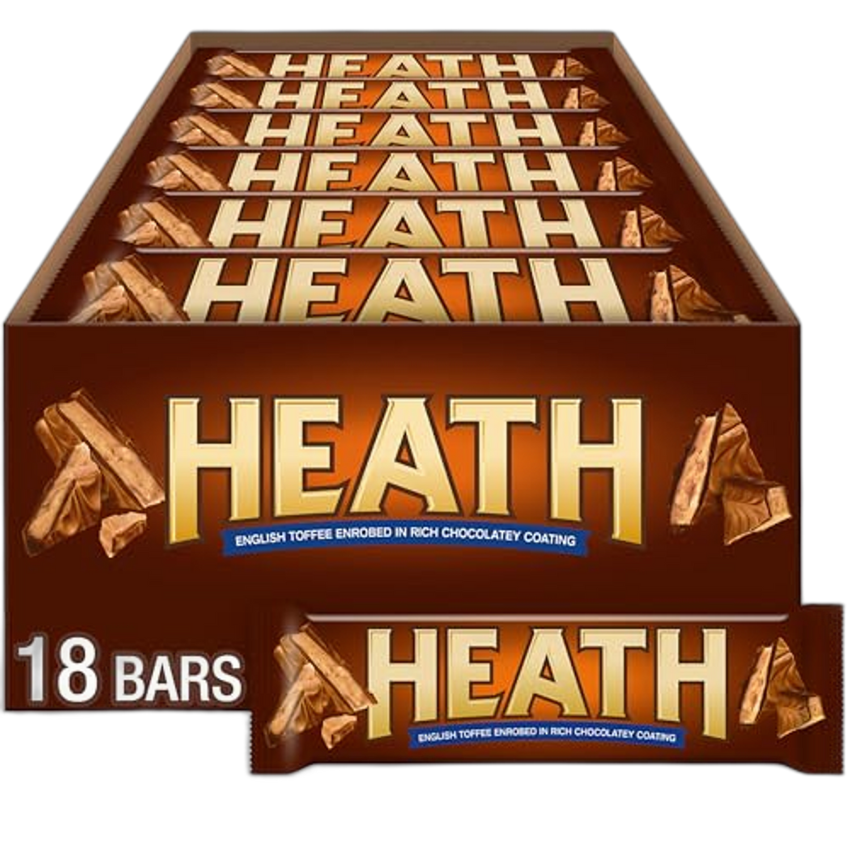 HEATH Chocolatey English Toffee Candy Bars, 1.4 oz (18 Count)