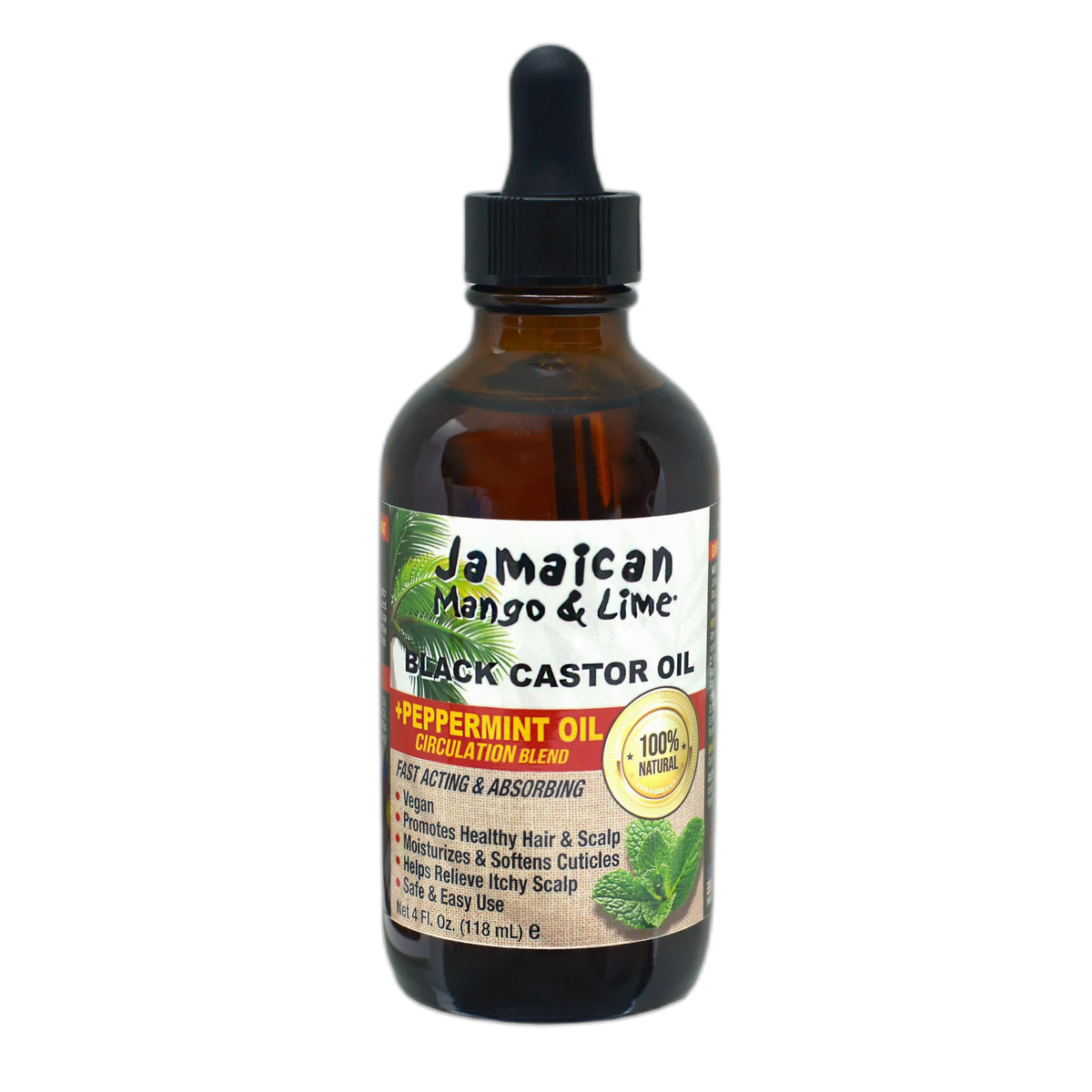 Jamaican Mango & Lime Black Castor oil, Peppermint, 4 Fl Oz