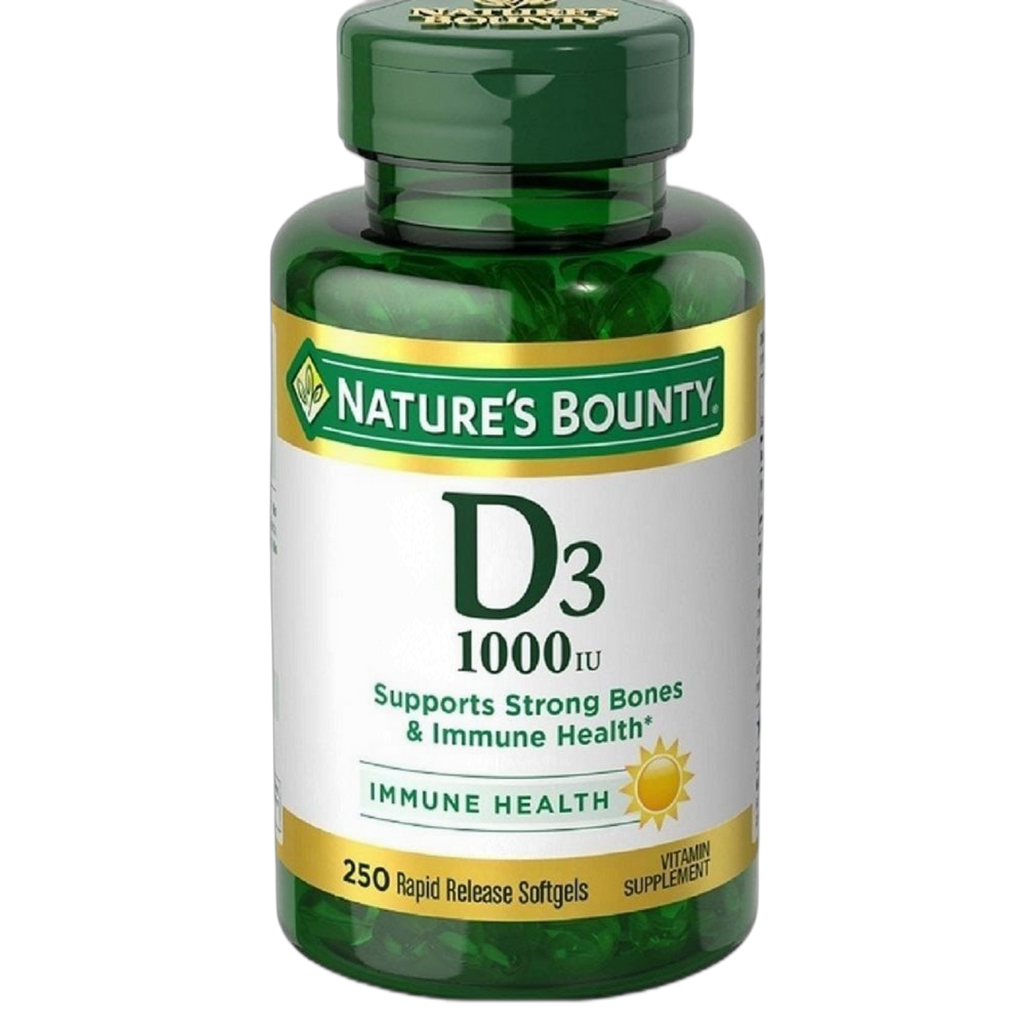 Nature's Bounty Vitamin D3-1000 IU, Rapid Release Softgels 250 ea (Pack of 2)