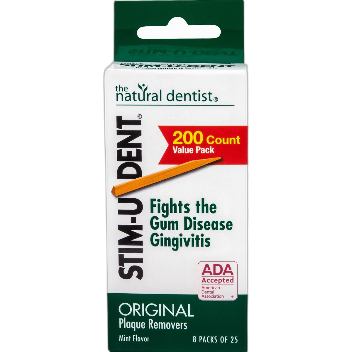 Stim-U-Dent Original Plaque Removers 200ct - 8 Packets of 25 Picks