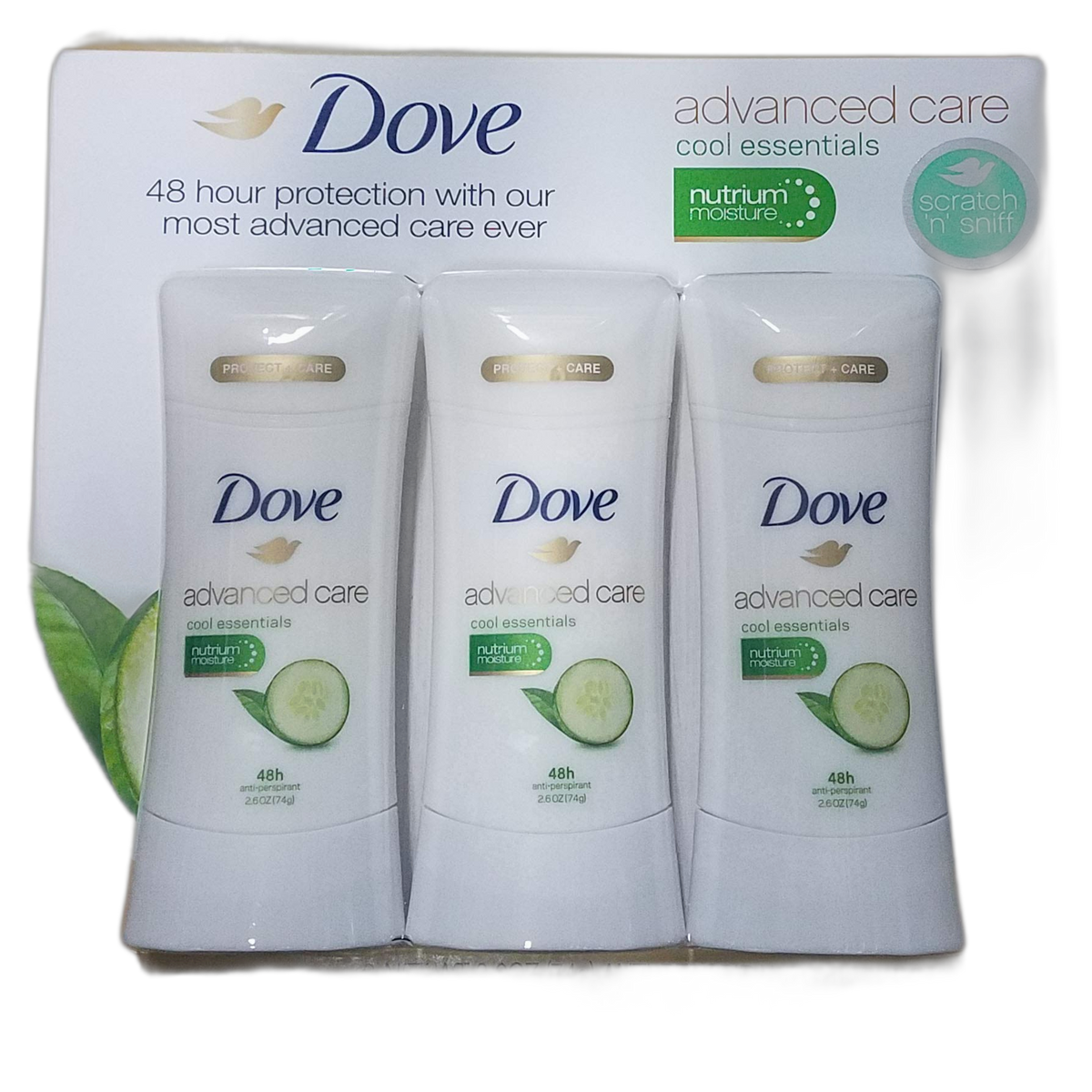Dove Advanced Care Cool Essentials Antiperspirant, 2.6 Ounce (Pack of 3)