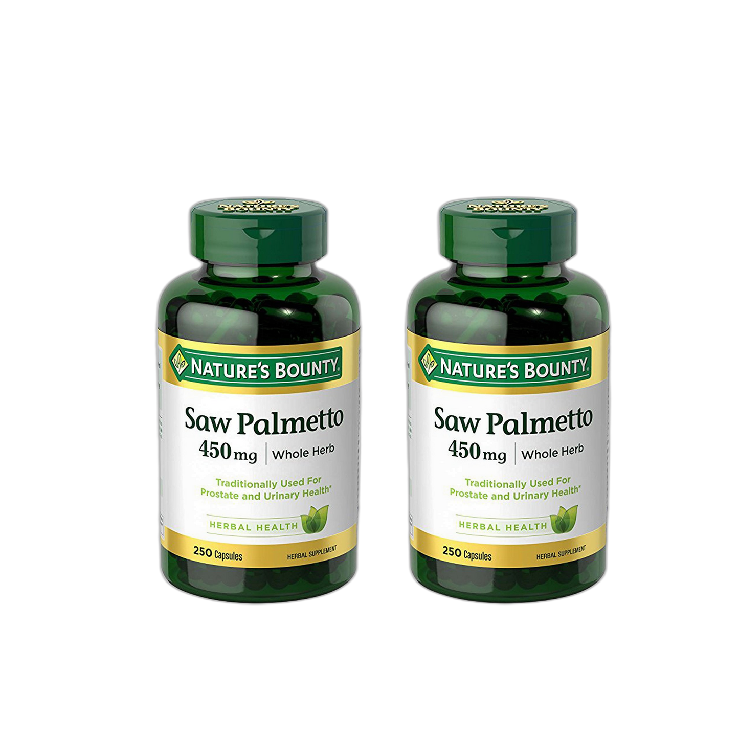Nature's Bounty Saw Palmetto 450 mg Capsules 250 ea (Pack of 2)