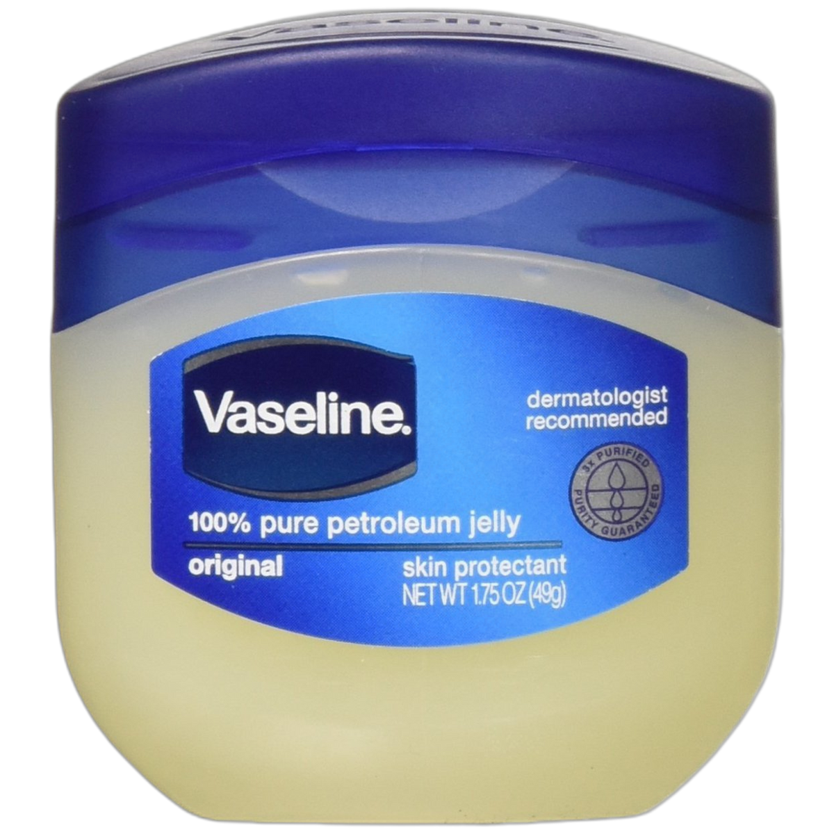 Vaseline 100% Pure Petroleum Jelly Original Skin Protectant, 1.75 OZ Travel Size (Pack of 3)