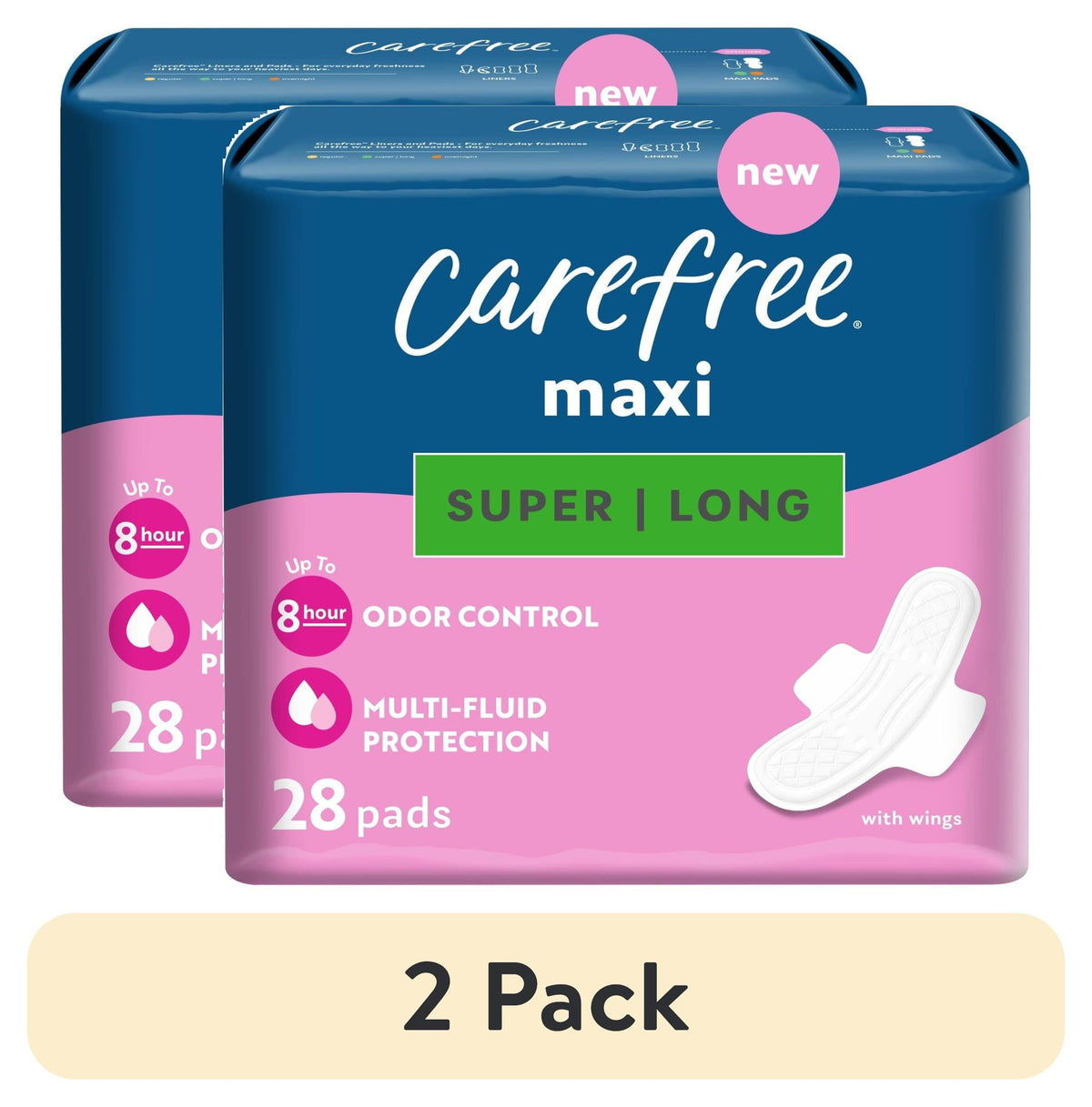Carefree 28 ct Maxi Sup W/wingsq product image 1