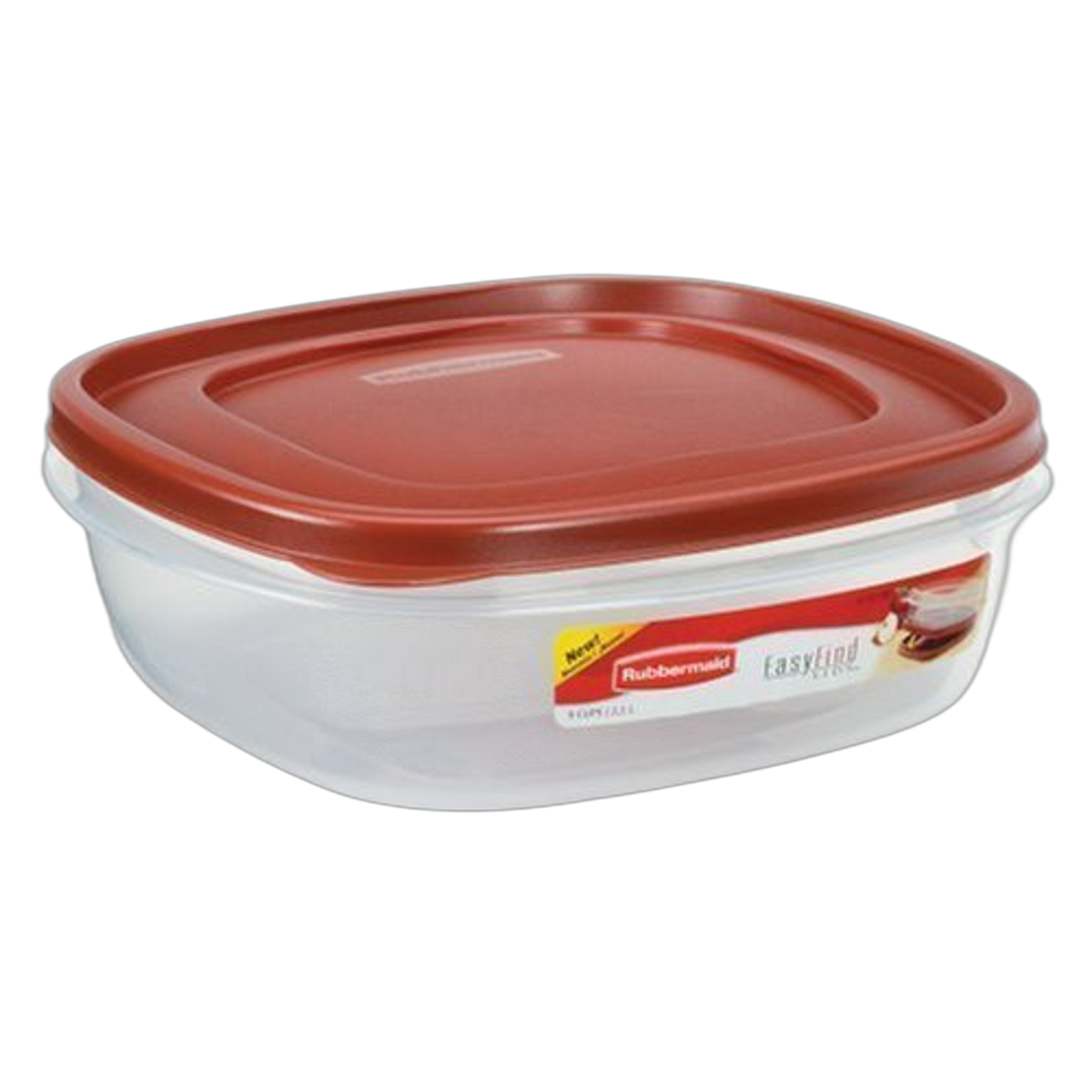 Rubbermaid 1777090 9 Cup Square Chili Red Easy Find Container