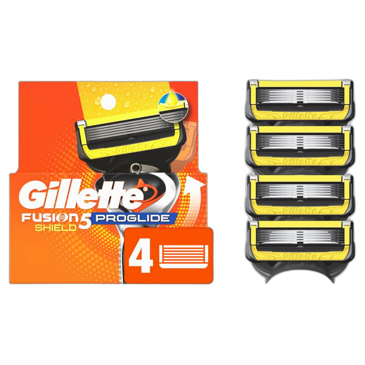 Gillette ProGlide Shield Razor Refills for Men, 4 Blade Refills