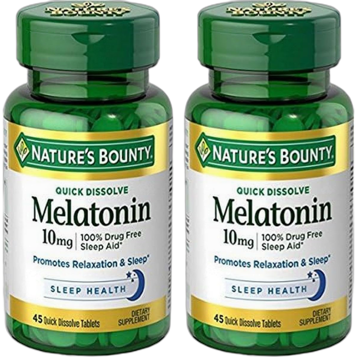 Nature's Bounty Melatonin Quick Dissolve Tablet, 45 Count (Pack of 2)