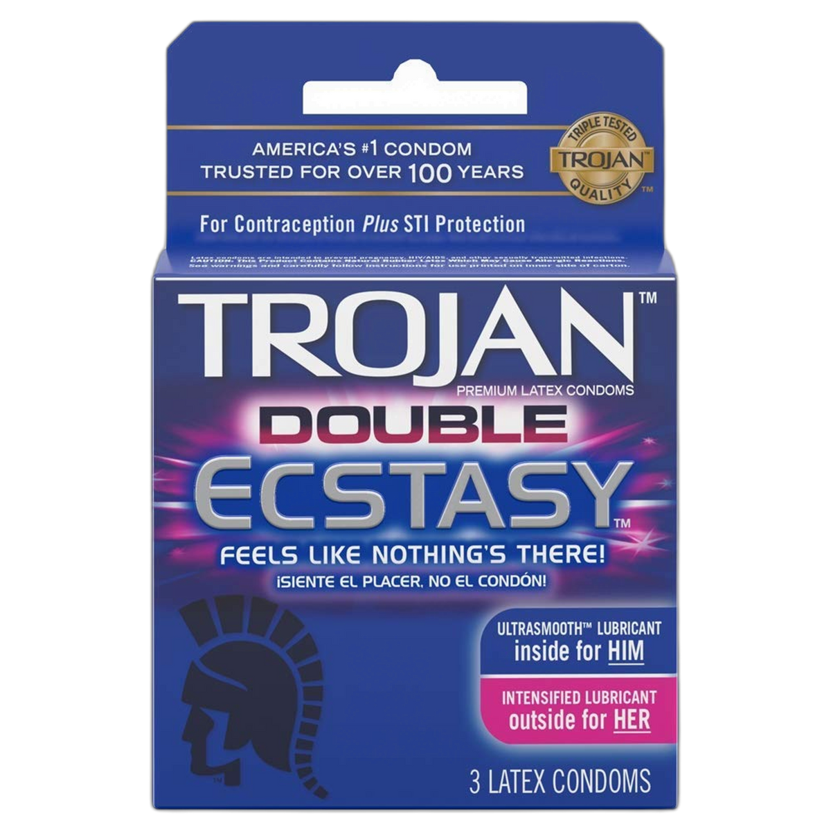 Trojan Double Ecstasy Condoms, 3 Count