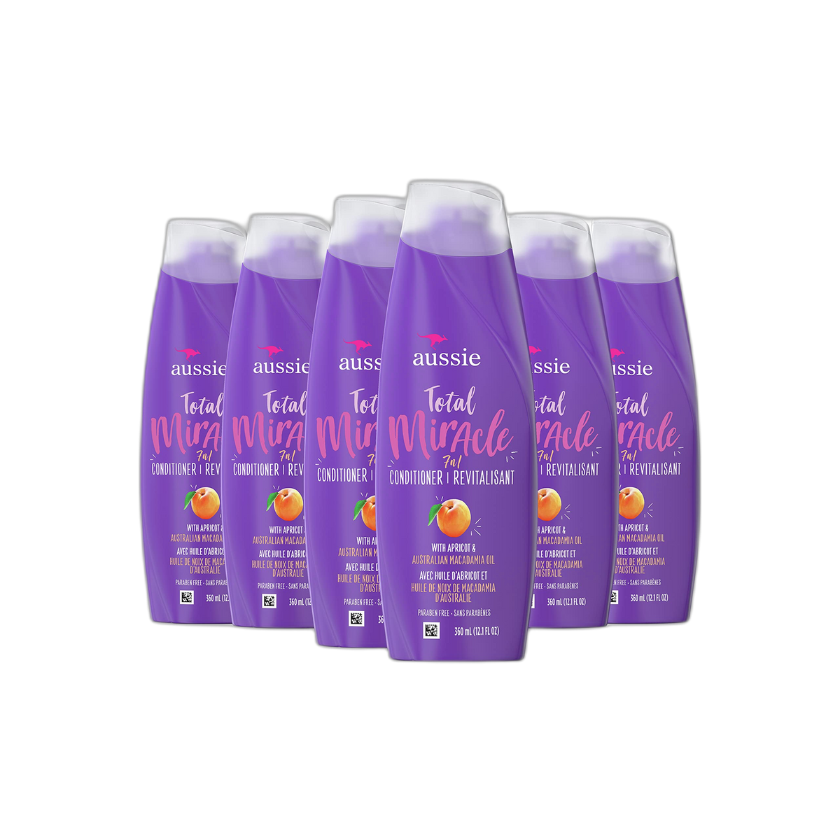 Aussie Paraben-Free Total Miracle Conditioner w/Apricot For Hair Damage, 12.1 fl oz, Case of 6 (B019H3S9DK)