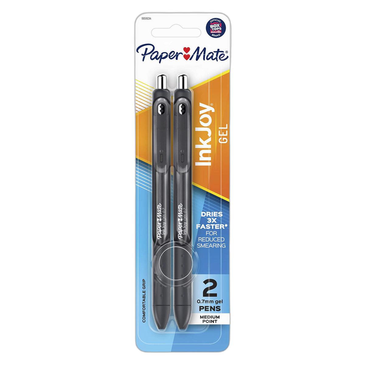 Paper Mate Inkjoy Gel Pens, Medium Point, 2-Pack, Black (1951634)