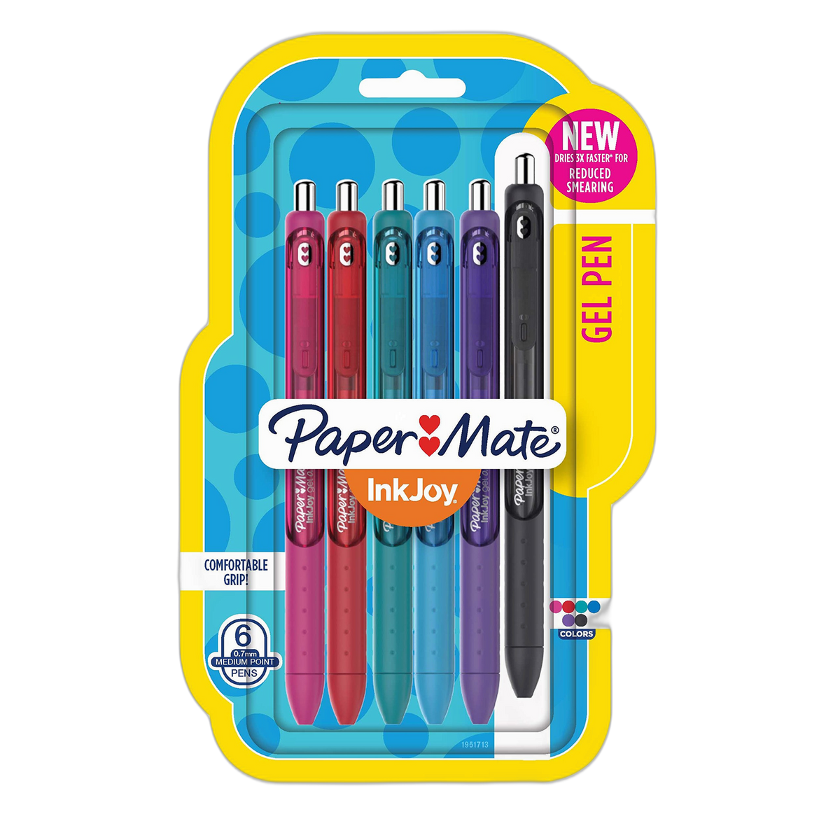 Paper Mate Inkjoy Gel Pen, Retractable, Medium 0.7 Mm, Assorted Ink and Barrel Colors, 6/Pack