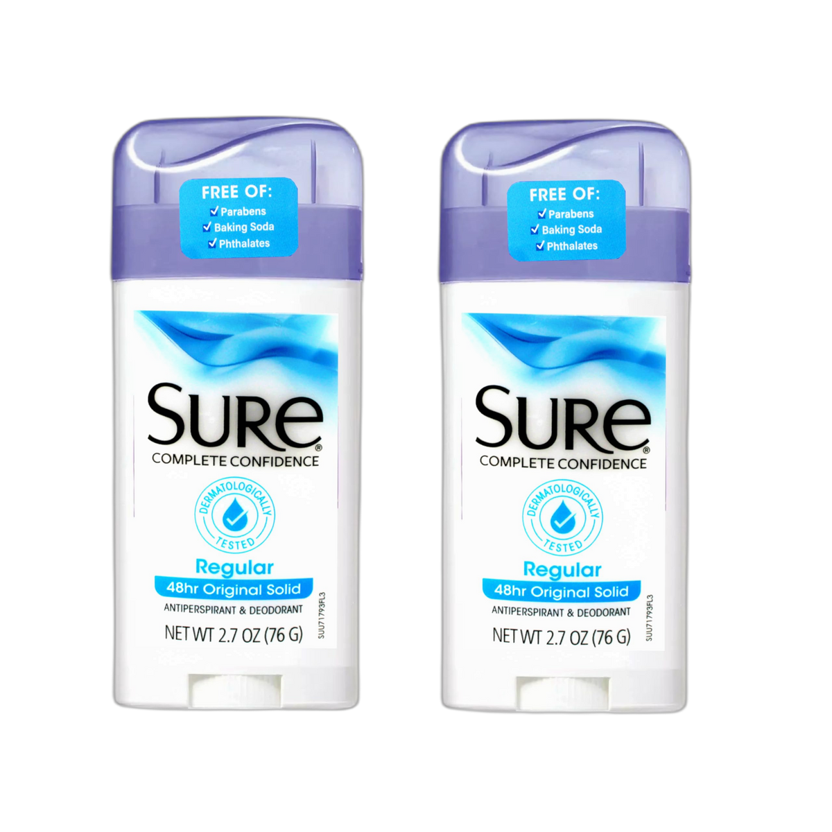 Sure Deodorant 1.7 Ounce Original Solid Regular (50ml) (2 Pack)