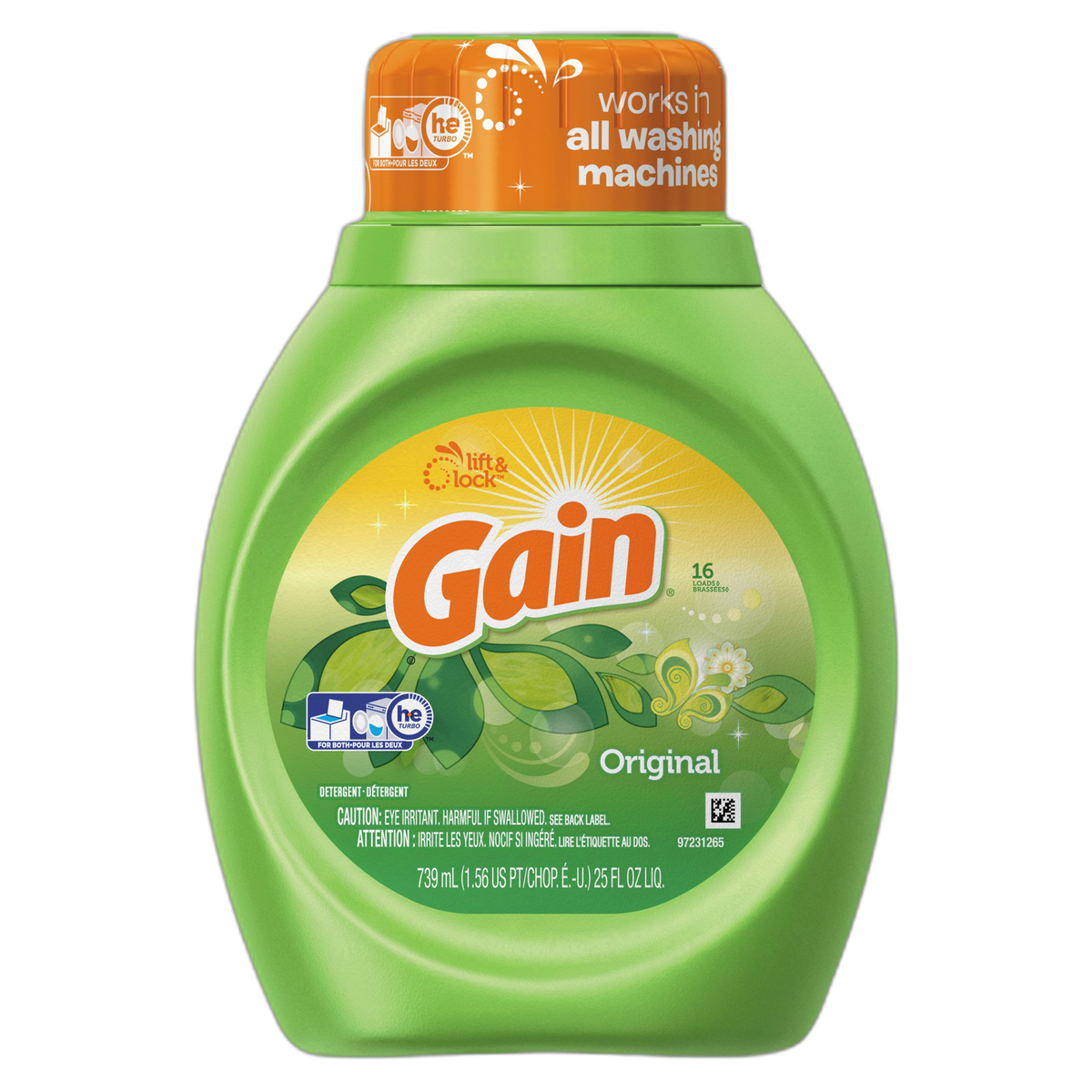 Gain 12783CT Liquid Laundry Detergent, Original Fresh, 25 Oz Bottle (Case of 6)