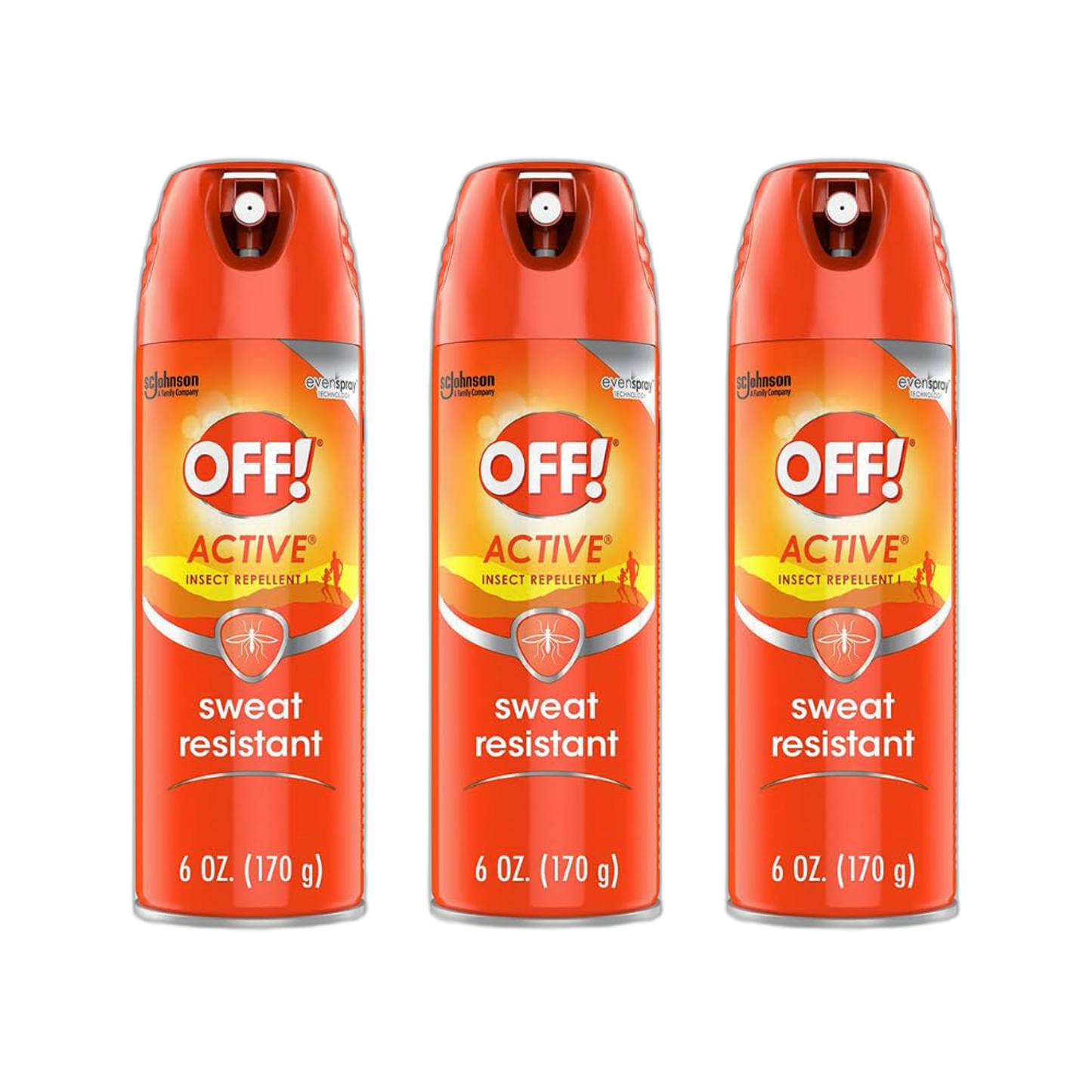 OFF! Active Insect Repellent, Sweat Resistant 6 oz ( Pack of 3)
