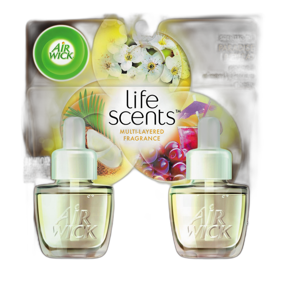 Air Wick 91110 Life SCENTS Scented Oil Refills, Paradise Retreat, 0.67 OZ, 2/Pack, 6 Packs/Carton