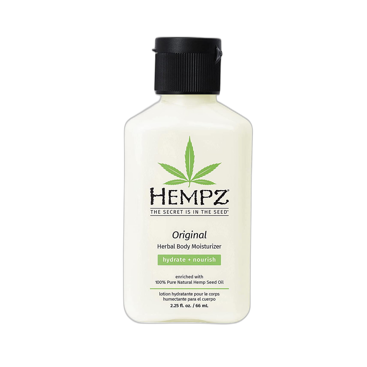 Hempz Original Natural Hemp Seed Oil Body Moisturizer with Shea Butter and Ginseng, 2.25 Fluid Ounce - Pure Herbal Skin Lotion for Dryness - Nourishing Vegan Body Cream in Floral and Banana