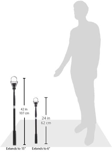 Callaway Golf Ball Retriever for Water, Telescopic with Dual-Zip Headcover, Black, 15 Feet