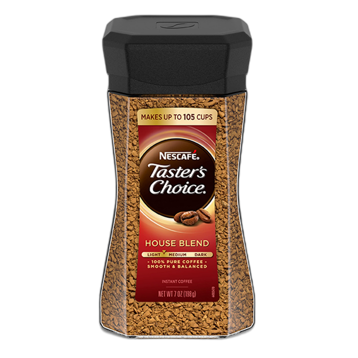 NESCAFE TASTER'S CHOICE House Blend Medium Light Roast Instant Coffee 7 oz. Jar