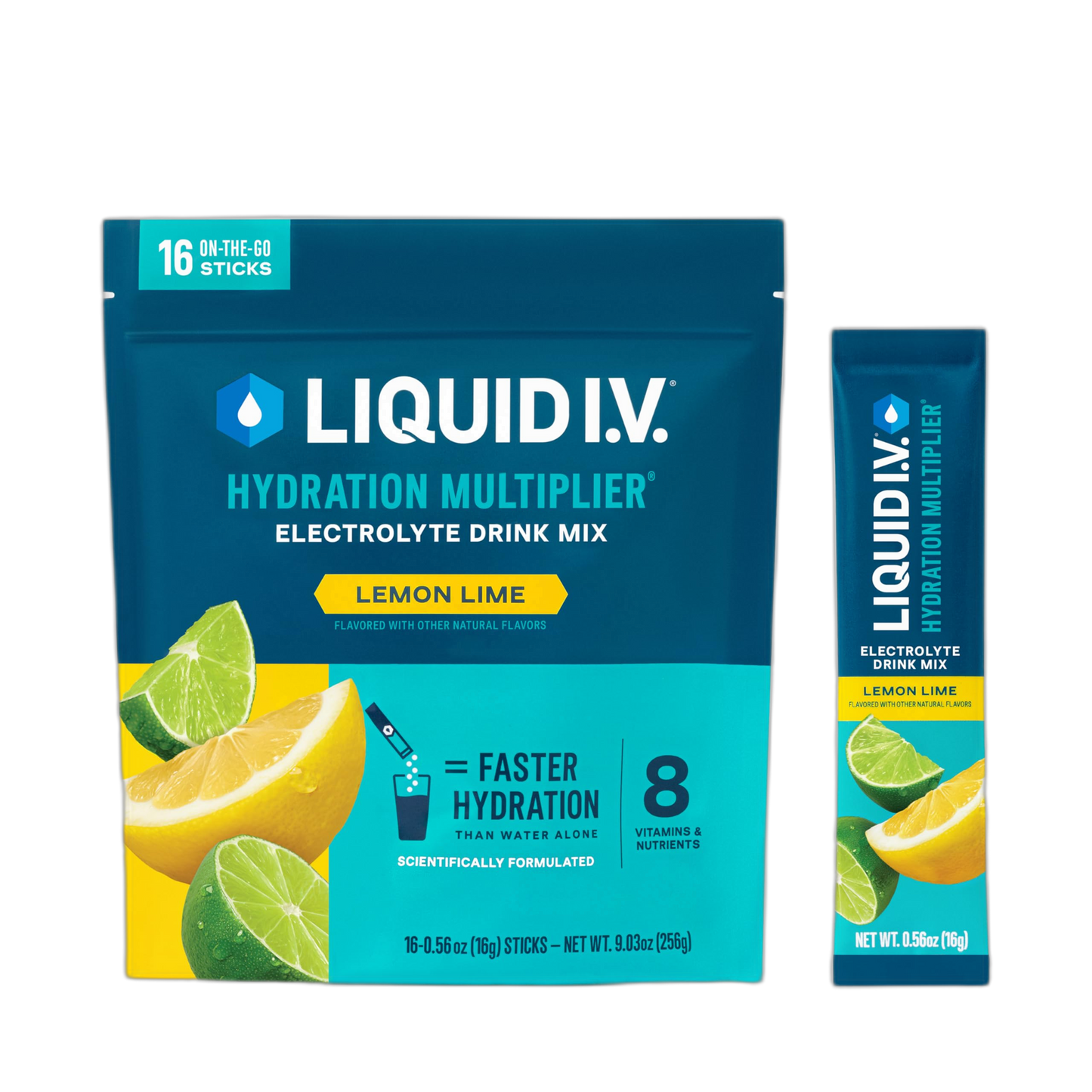 Liquid I.V.® Hydration Multiplier - Lemon Lime | Electrolyte Powder Drink Mix | 1 Pack (16 Servings)
