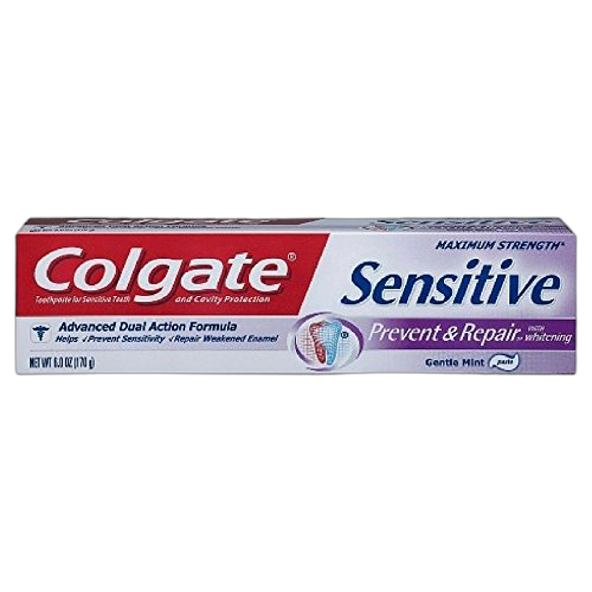 Colgate Sensitive Prevent & Repair Toothpaste With Whitening, 6 oz (Pack of 2)