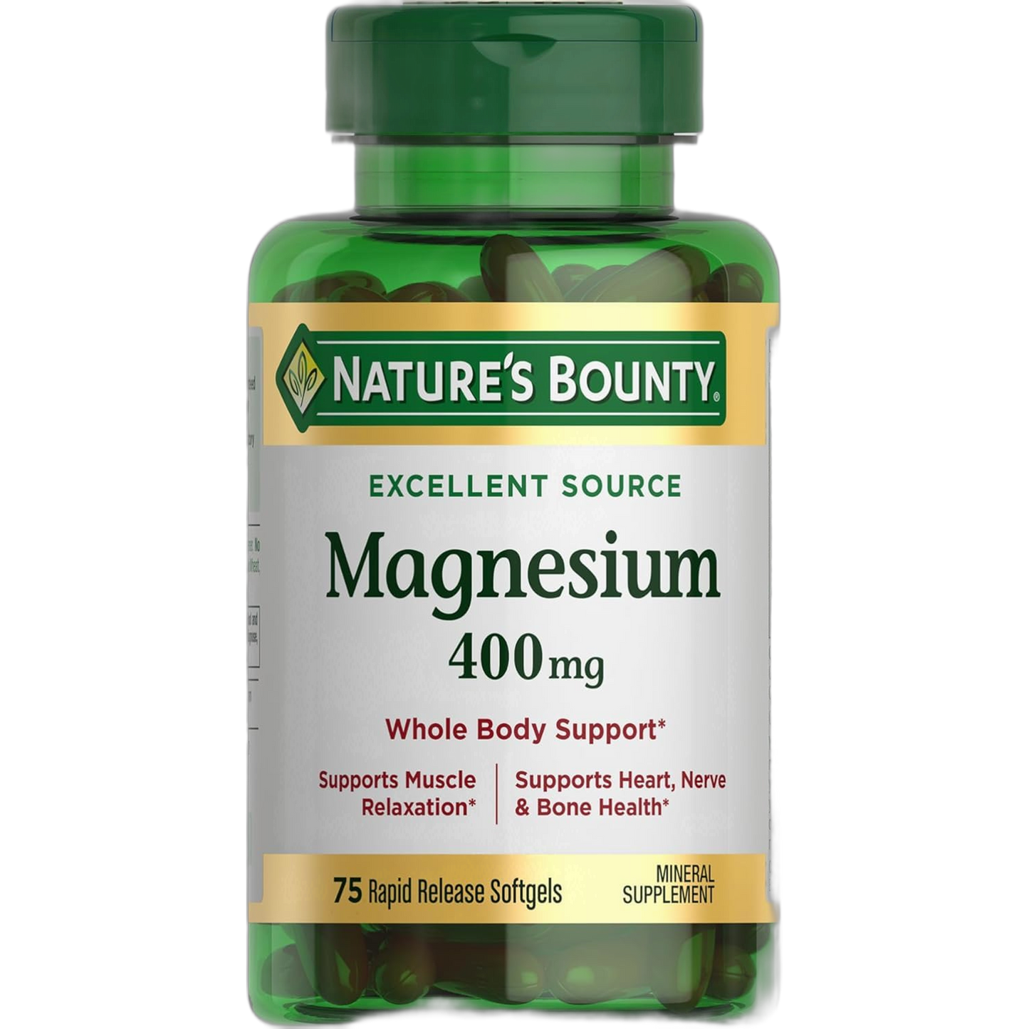 Nature's Bounty Magnesium 400 mg, Softgels, 75 ea - 2pc