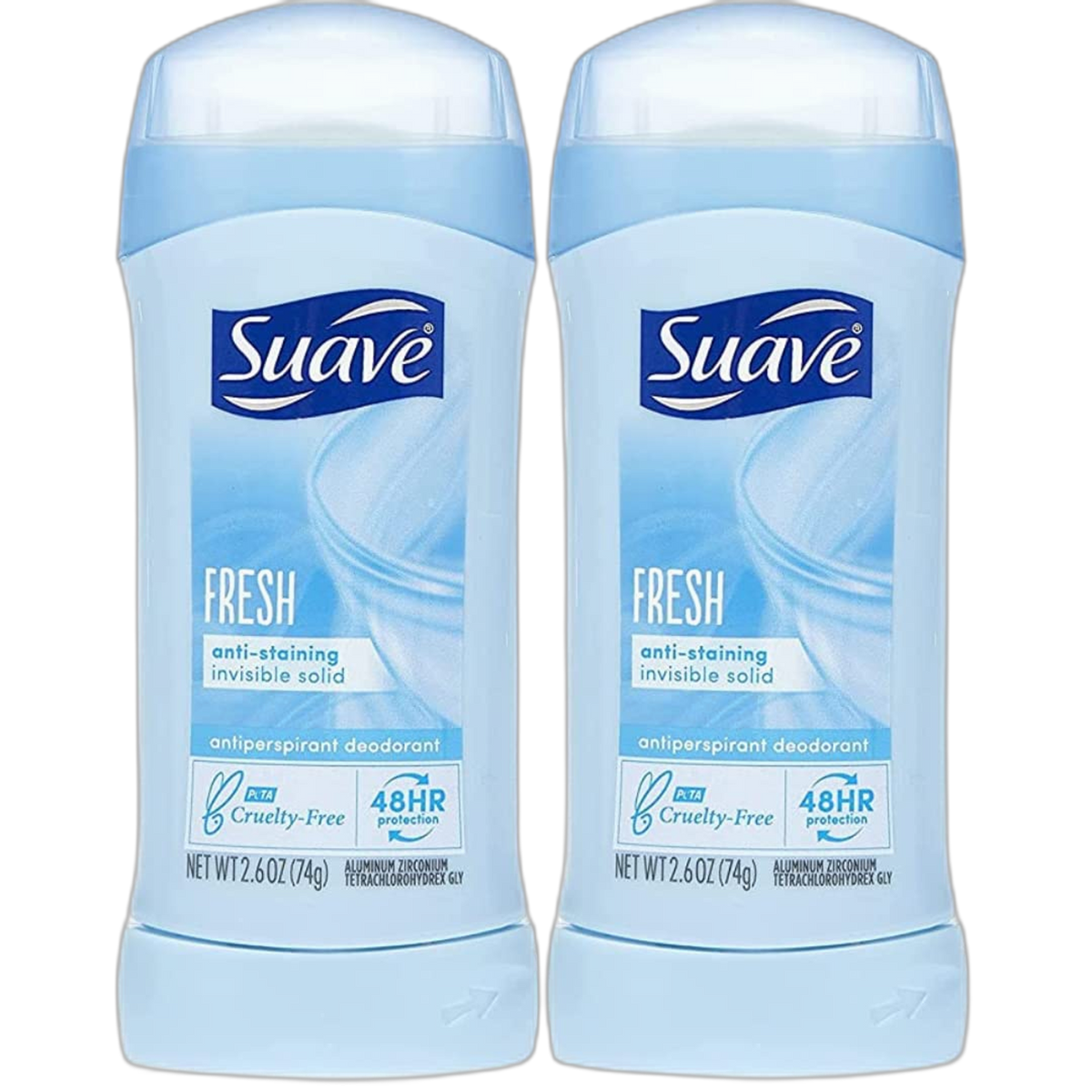 Suave Deodorant 2.6 Ounce 24Hr Fresh Invisible Solid (76ml) (2 Pack)