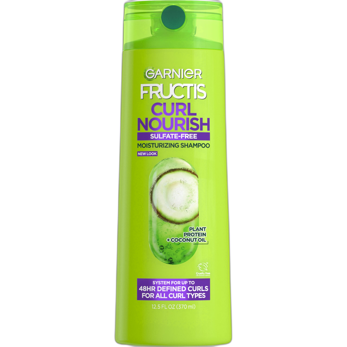 Garnier Fructis Curl Nourish Sulfate Free Moisturizing Shampoo, 12.5 Fl Oz, 1 Count (Packaging May Vary)