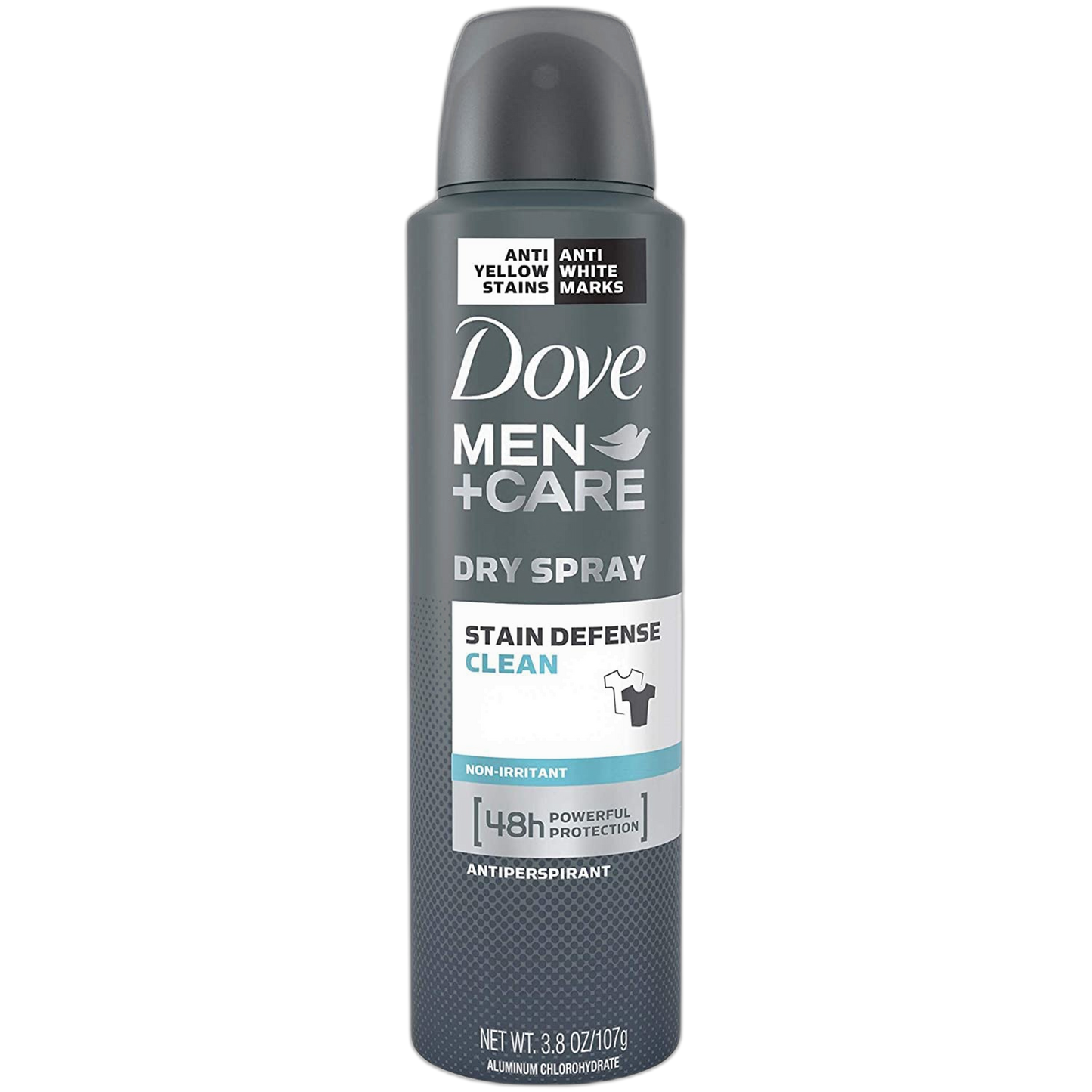 Dove Men+Care Stain Defense Dry Spray Antiperspirant Deodorant, Clean, 3.8 oz